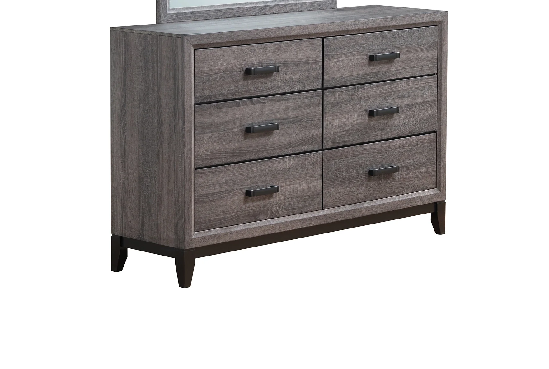 Gray Solid and Manufactured Wood Six Drawer Double Dresser By Homeroots - Image 4