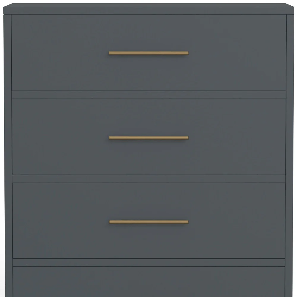 Gray Solid Wood Five Drawer Dresser By Homeroots - Image 5