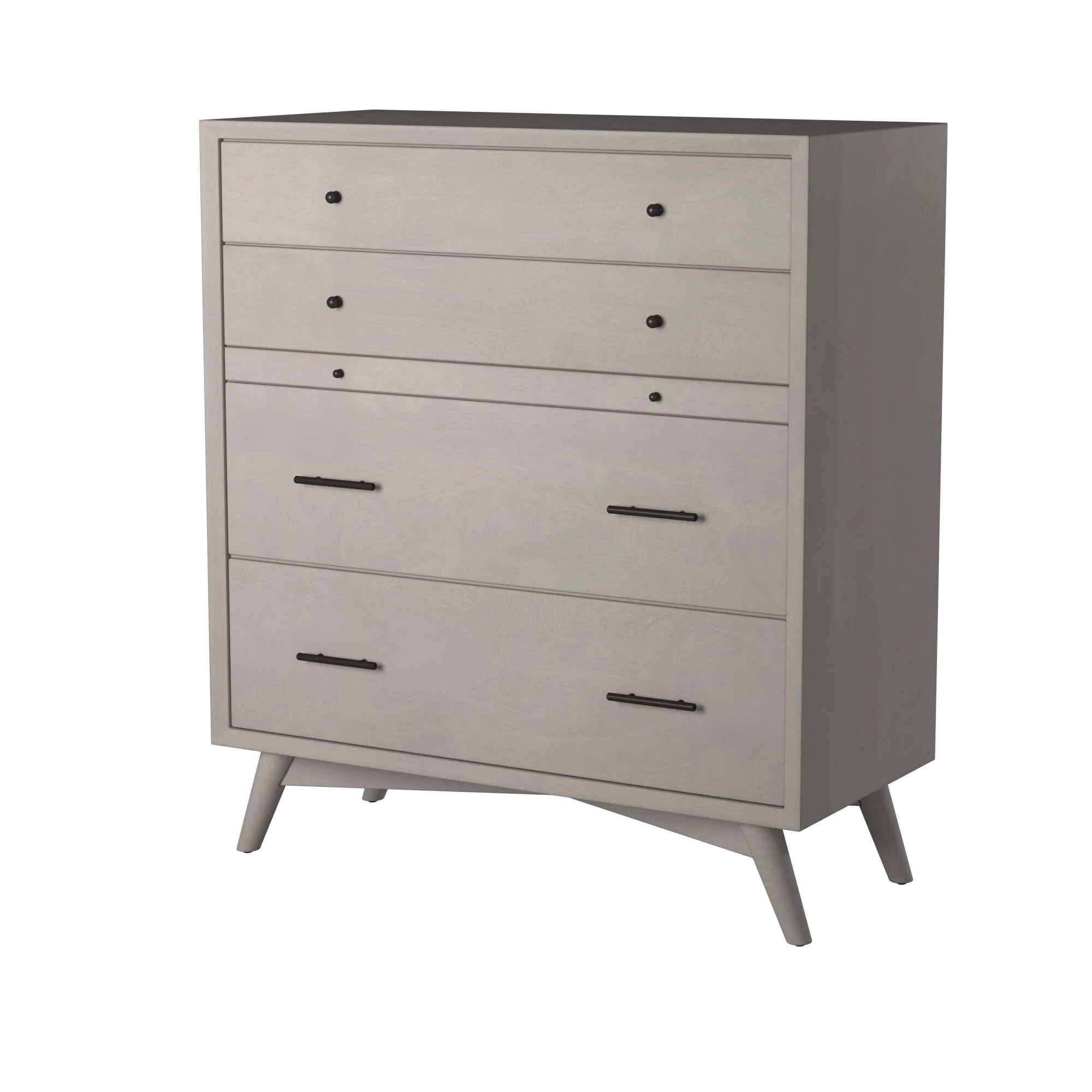 Gray Solid Wood Four Drawer Chest By Homeroots - Image 3