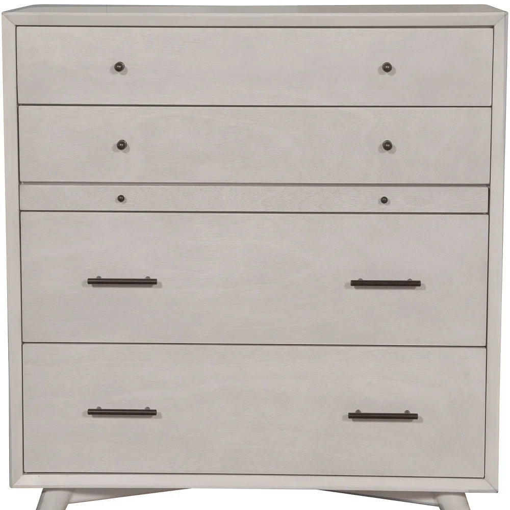 Gray Solid Wood Four Drawer Chest By Homeroots - Image 5