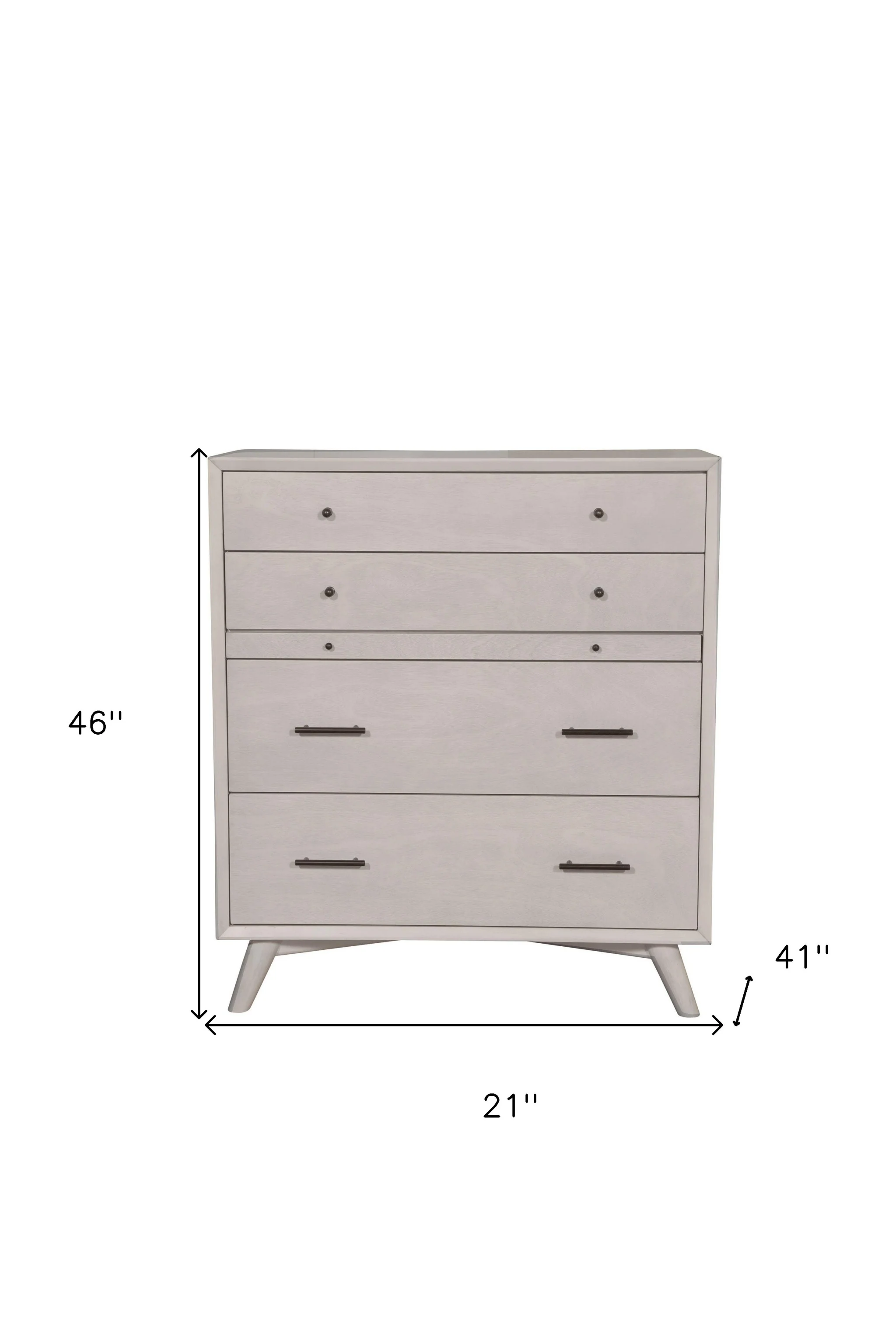 Gray Solid Wood Four Drawer Chest By Homeroots - Image 6