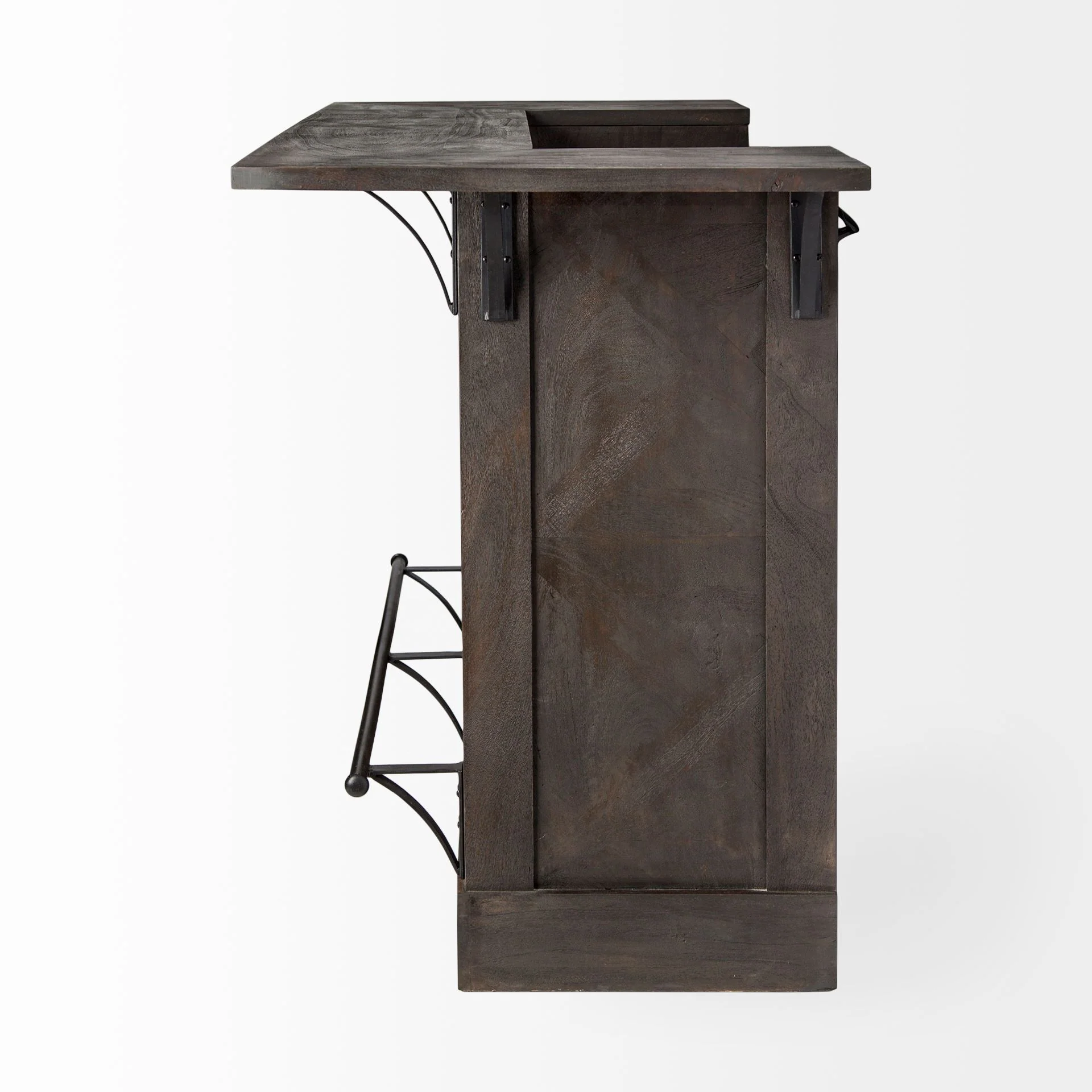 Gray Solid Wood Kitchen Island With Wine Bottle Storage By Homeroots - Image 3