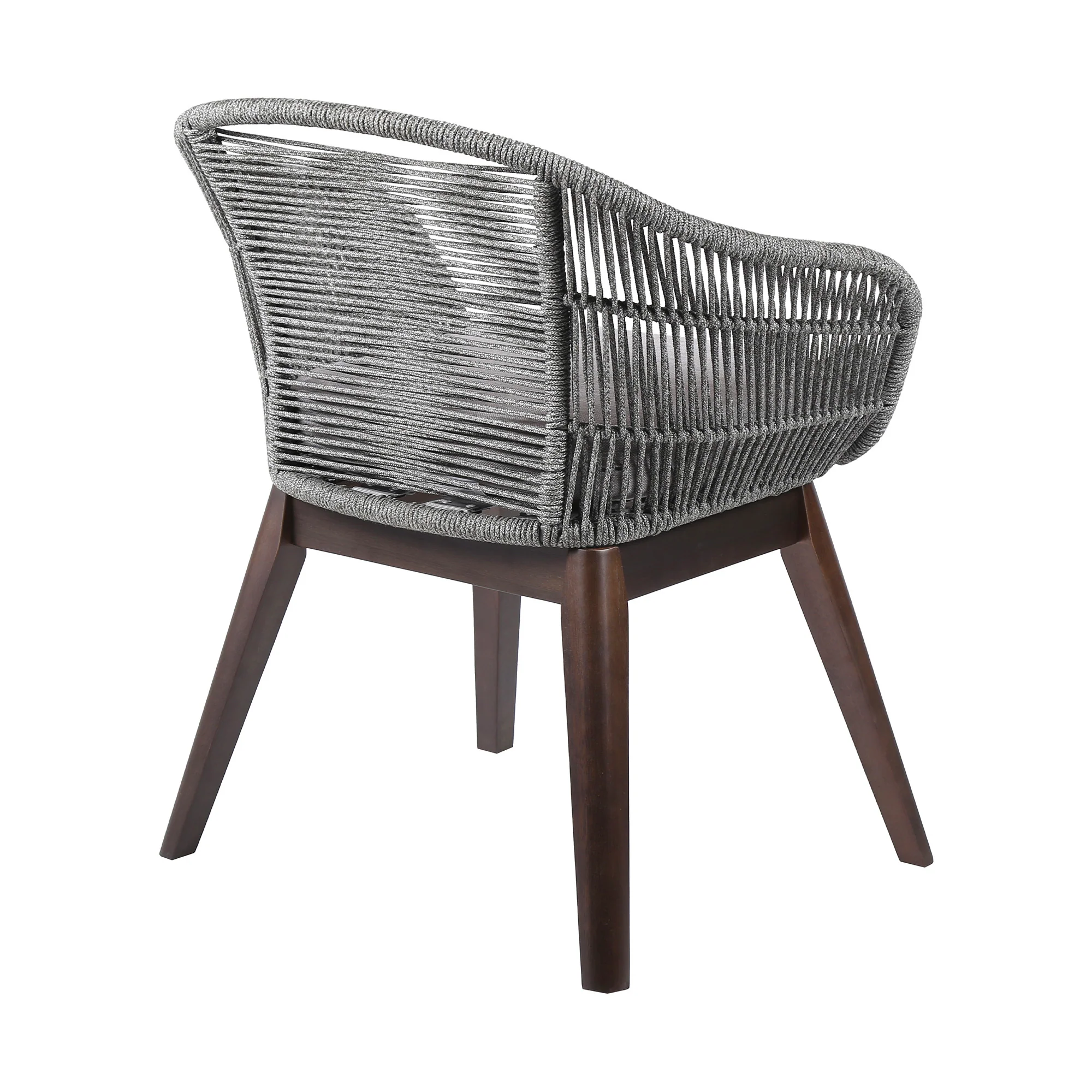 Gray Solid Wood Outdoor Dining Chair with Gray Cushion By Homeroots - Image 4