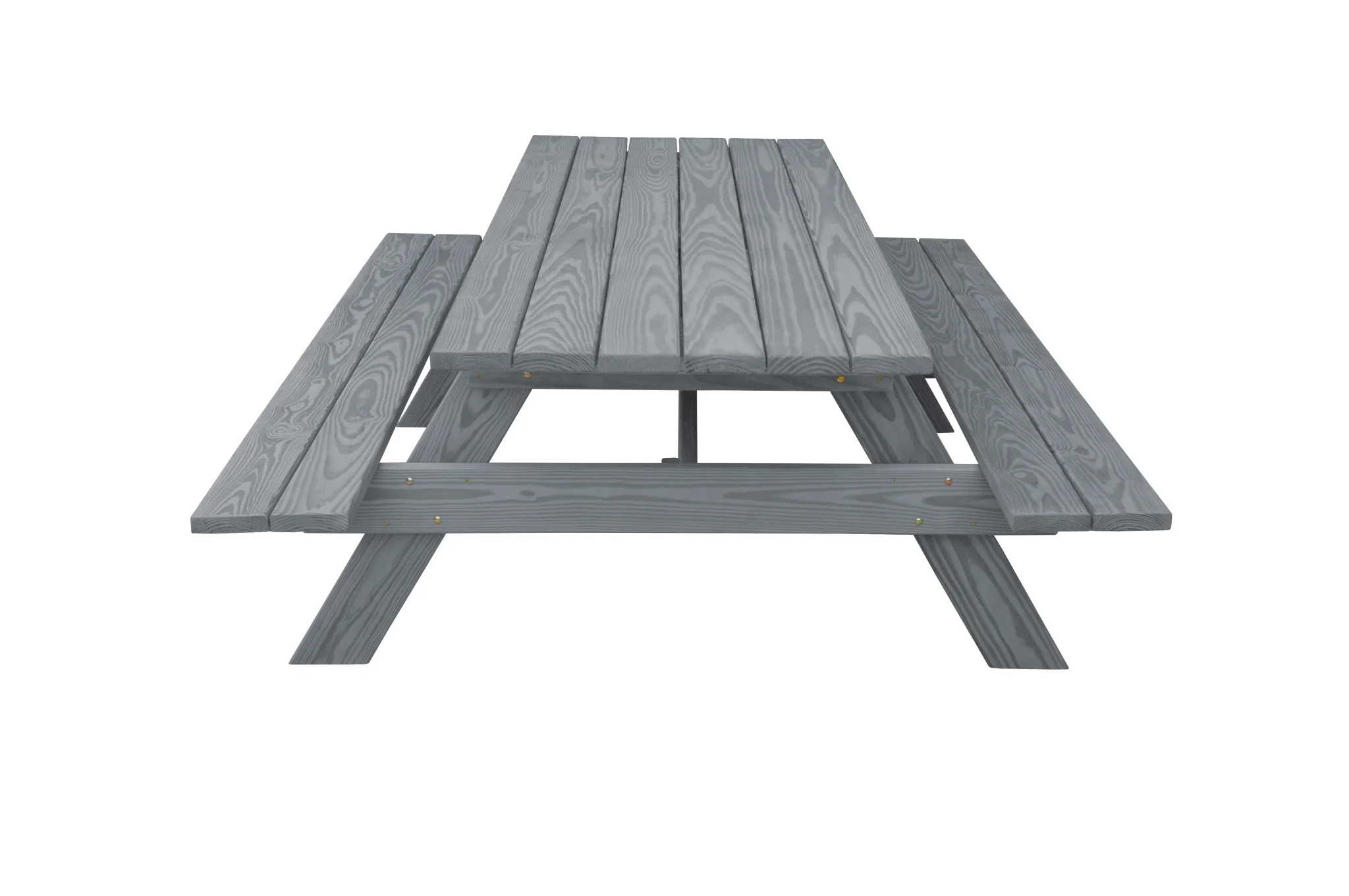 Gray Solid Wood Outdoor Picnic Table By Homeroots - Image 4