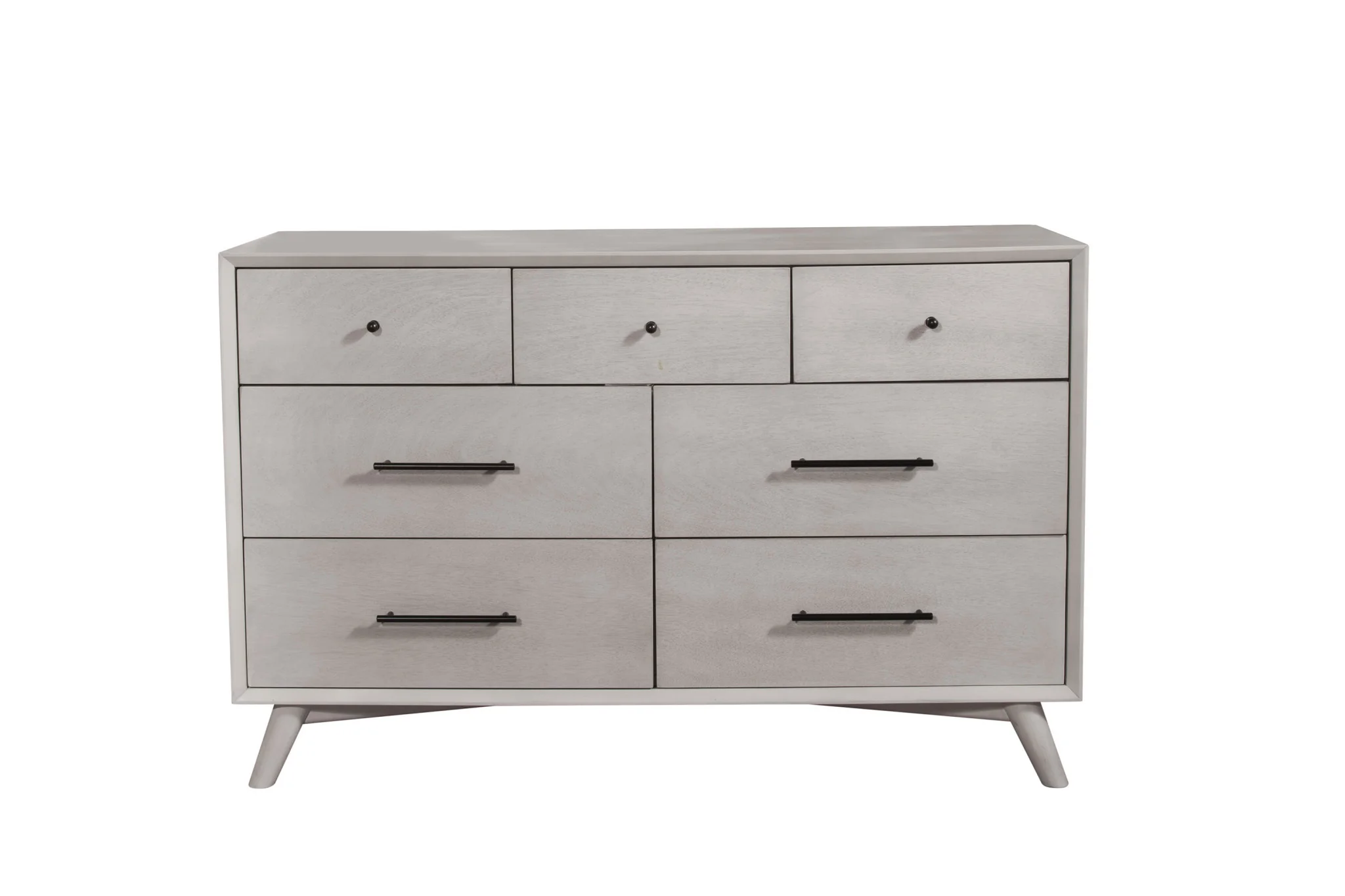 Gray Solid Wood Seven Drawer Double Dresser By Homeroots - Image 2