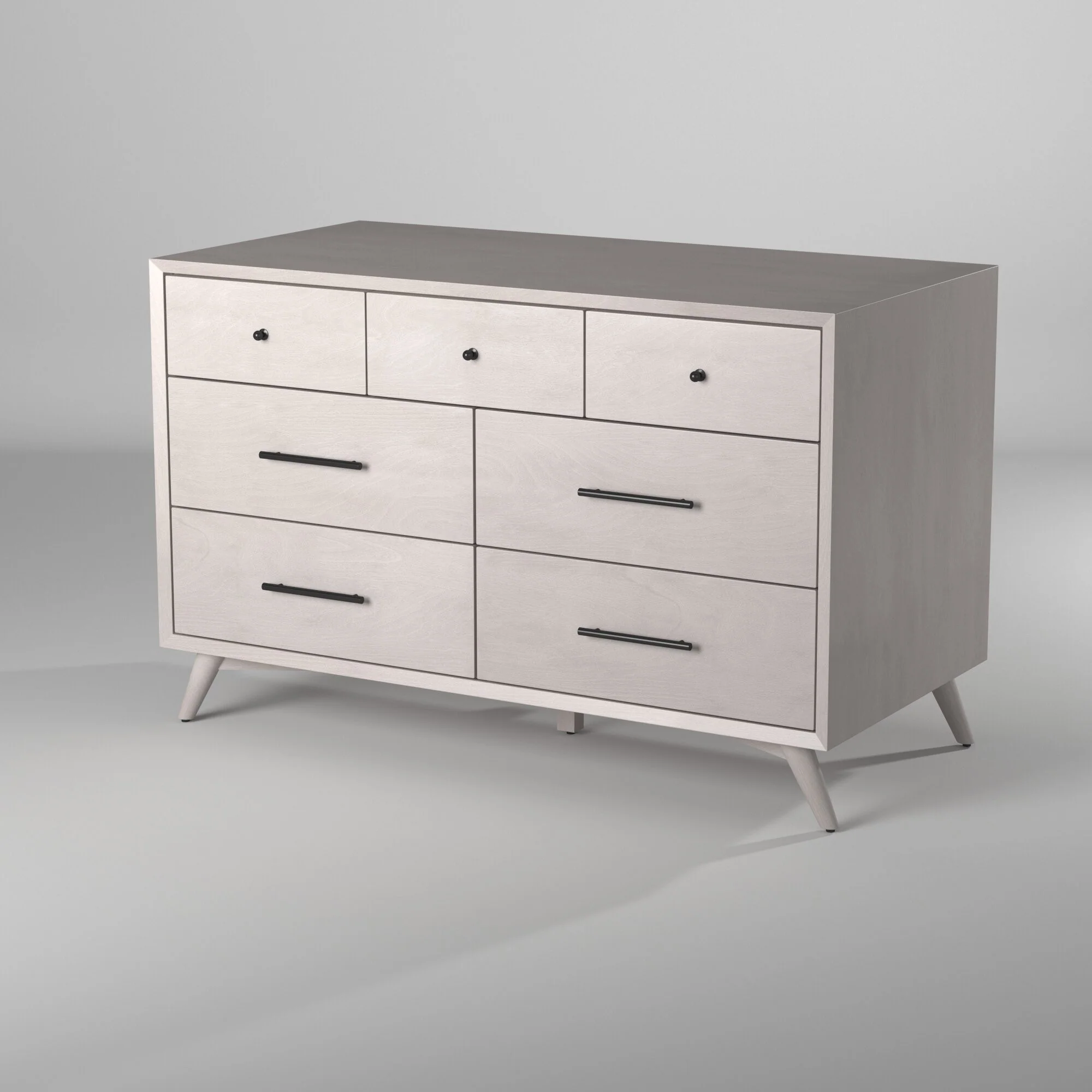 Gray Solid Wood Seven Drawer Double Dresser By Homeroots - Image 5
