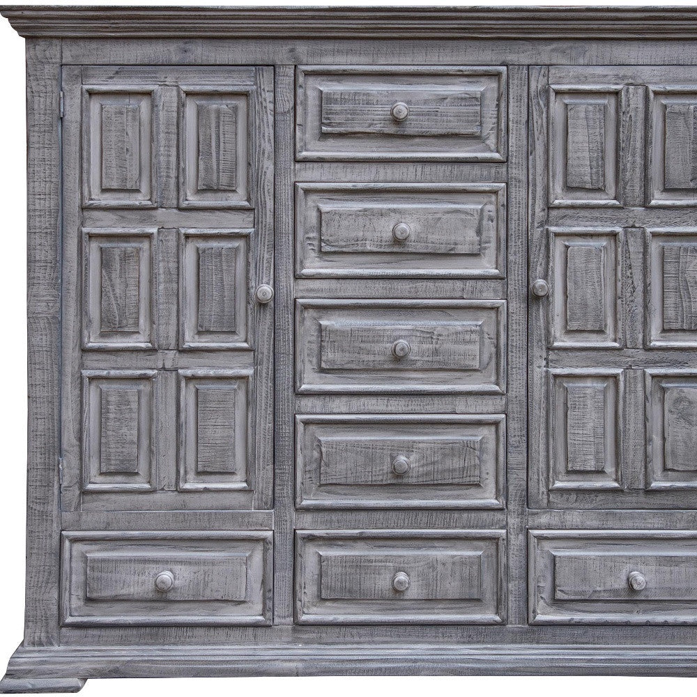 Gray Solid Wood Seven Drawer Gentlemans Chest By Homeroots - Image 2