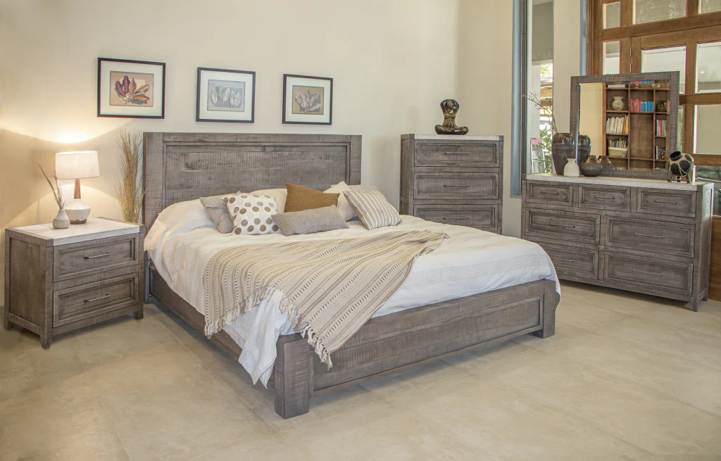 Gray Solid Wood Seven Drawer Triple Dresser By Homeroots - Image 2