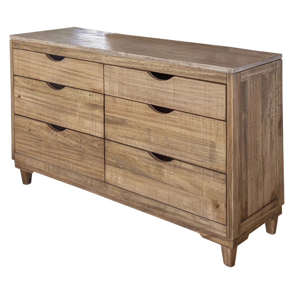 Gray Solid Wood Seven Drawer Triple Dresser By Homeroots - Image 4