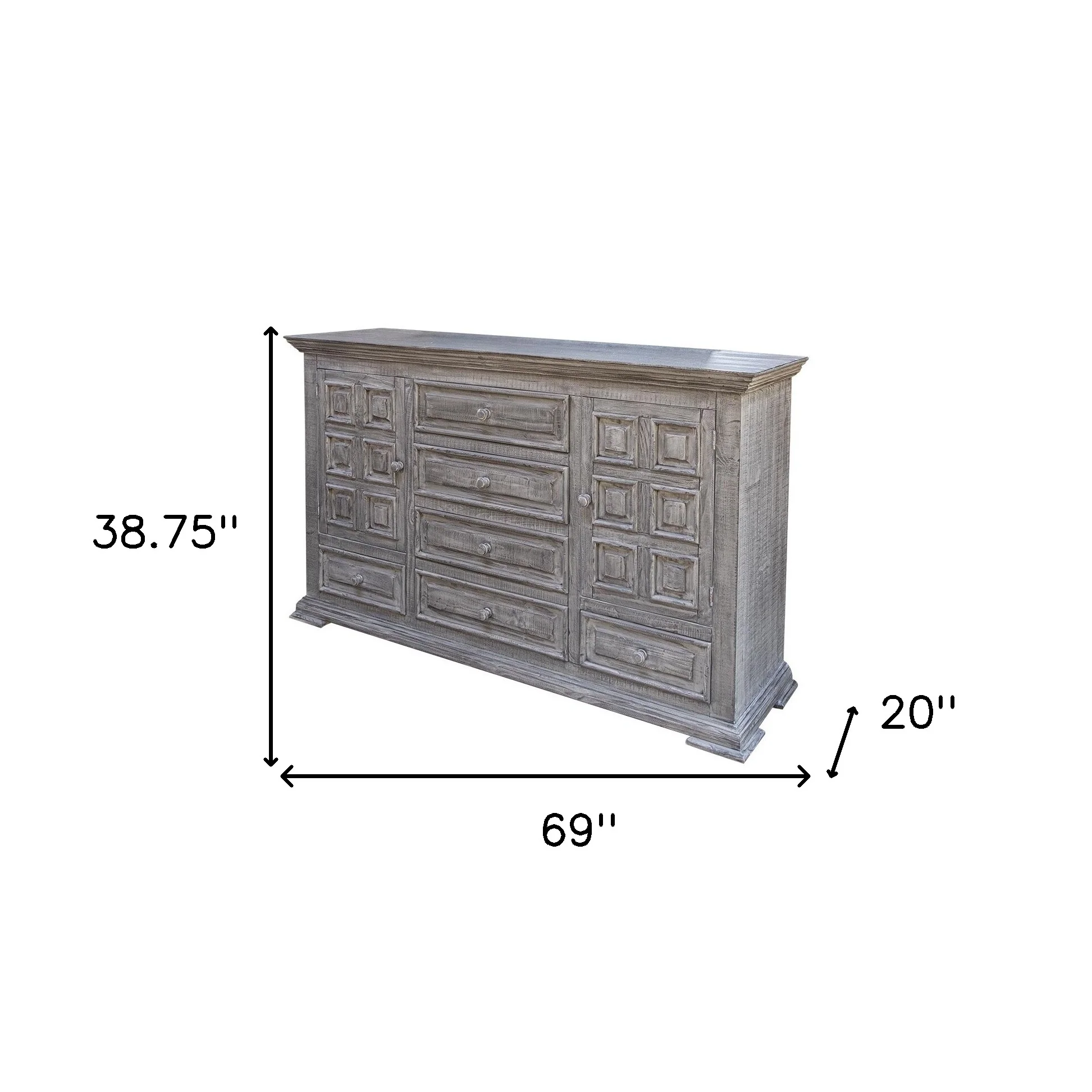 Gray Solid Wood Six Drawer Triple Dresser By Homeroots - Image 4