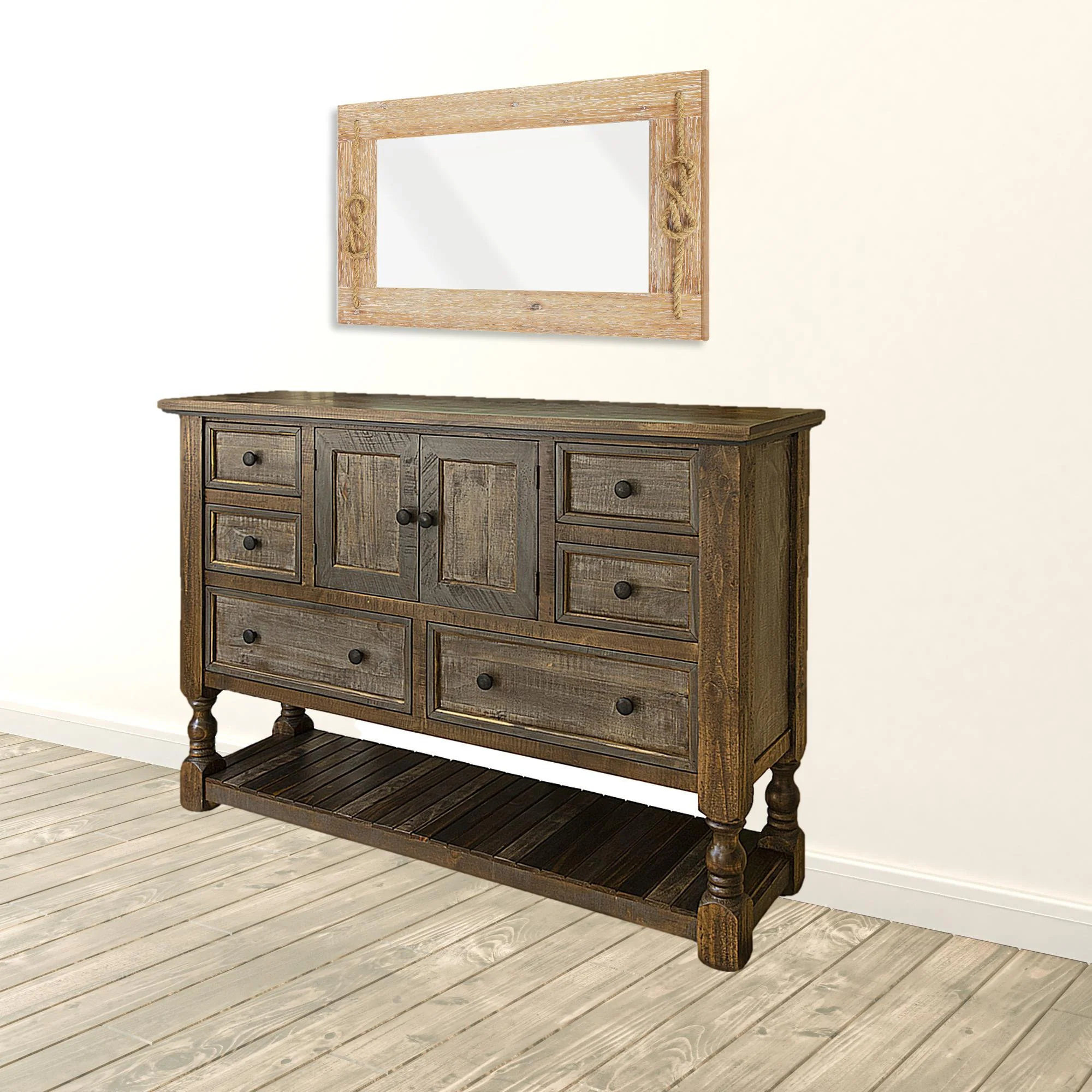 Gray Solid Wood Six Drawer Triple Dresser By Homeroots - Image 6