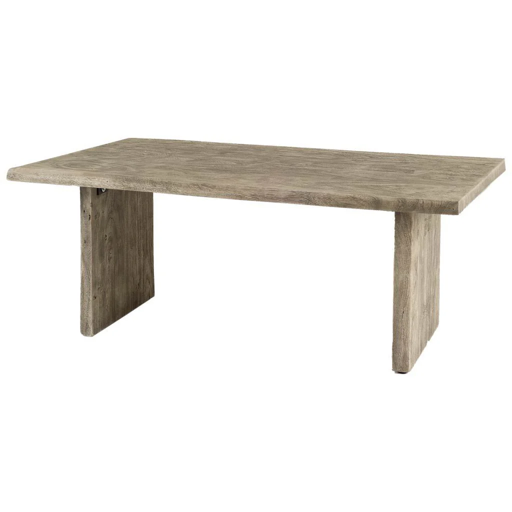 Gray Solid Wood Sled Base Dining Table By Homeroots - Image 2