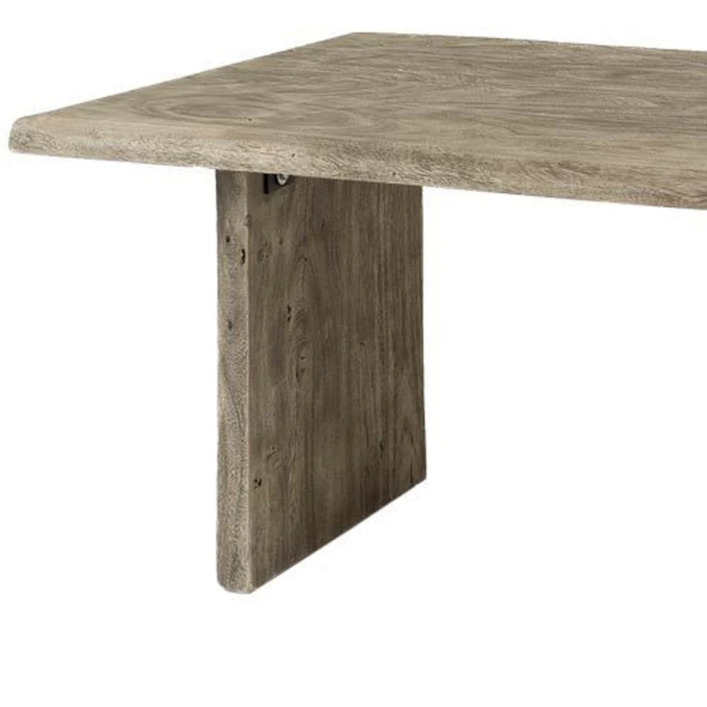 Gray Solid Wood Sled Base Dining Table By Homeroots - Image 3
