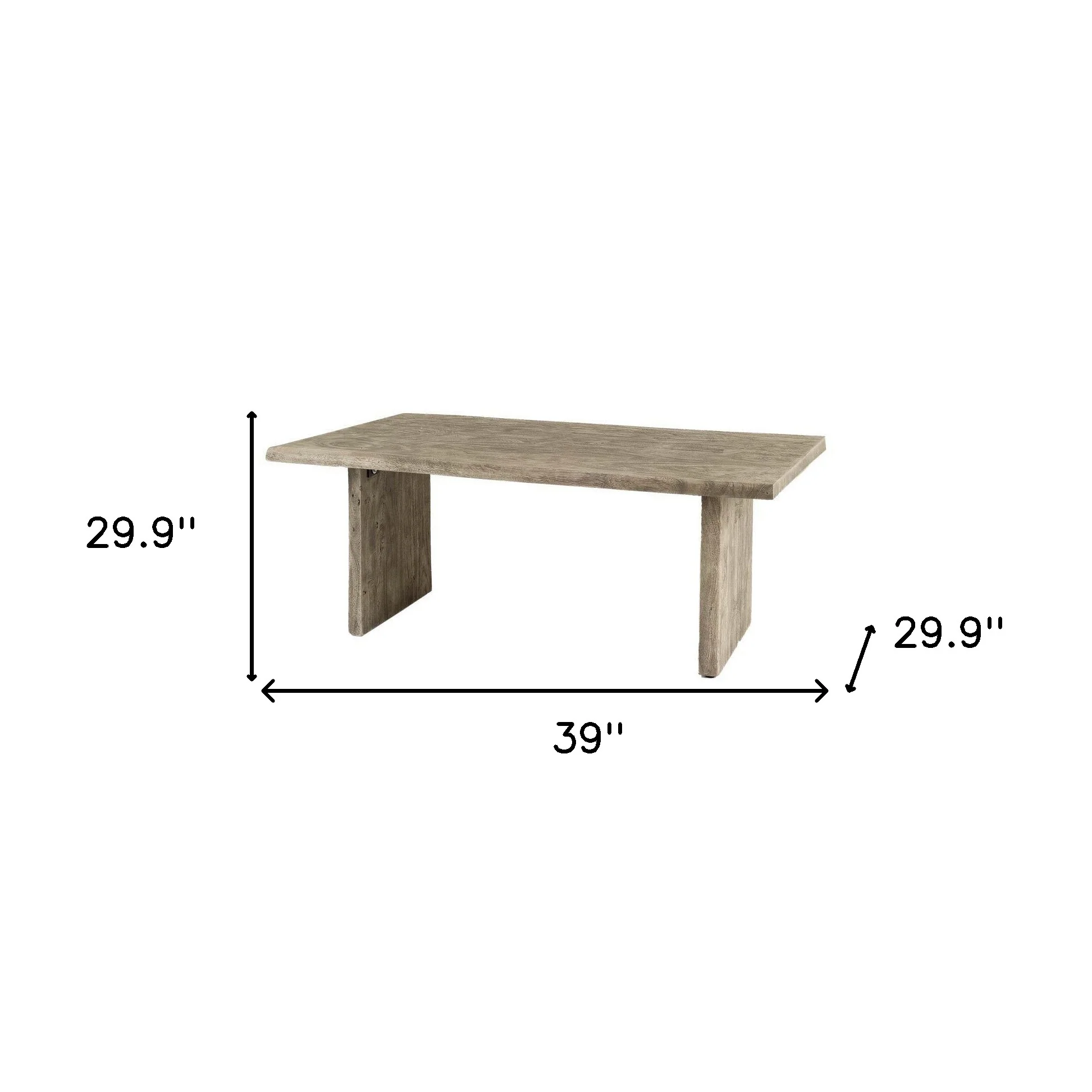 Gray Solid Wood Sled Base Dining Table By Homeroots - Image 4