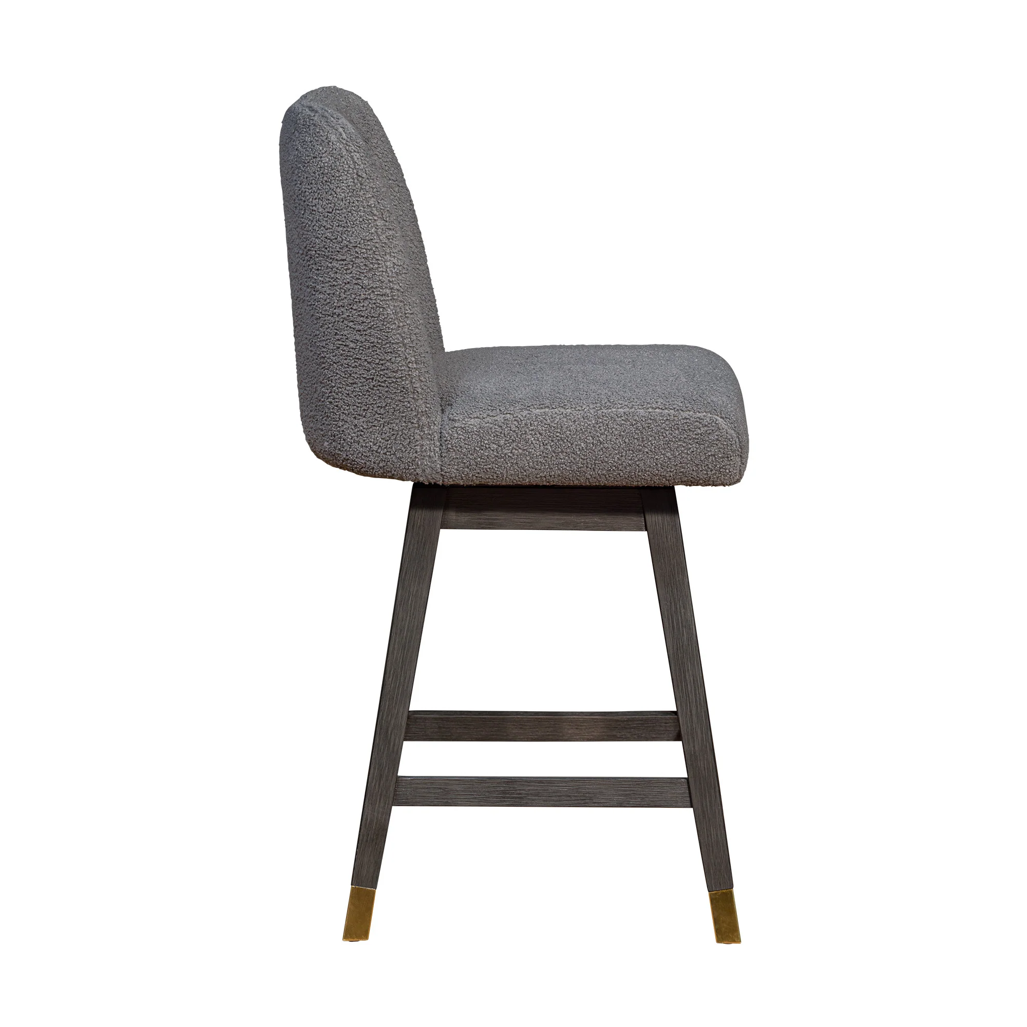 Gray Solid Wood Swivel Bar Chair By Homeroots - Image 4