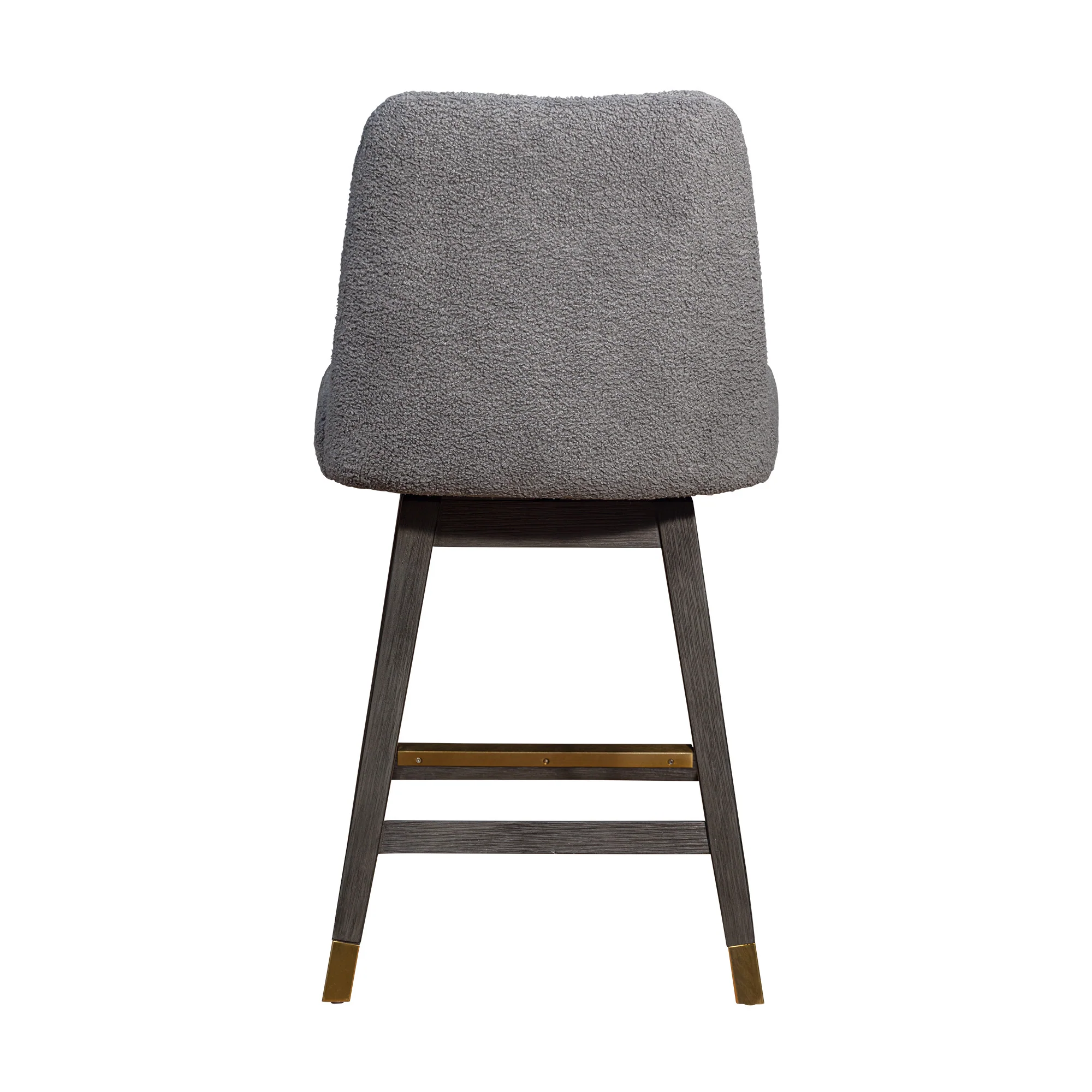 Gray Solid Wood Swivel Bar Chair By Homeroots - Image 5