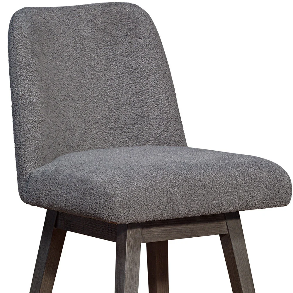 Gray Solid Wood Swivel Bar Chair By Homeroots - Image 7