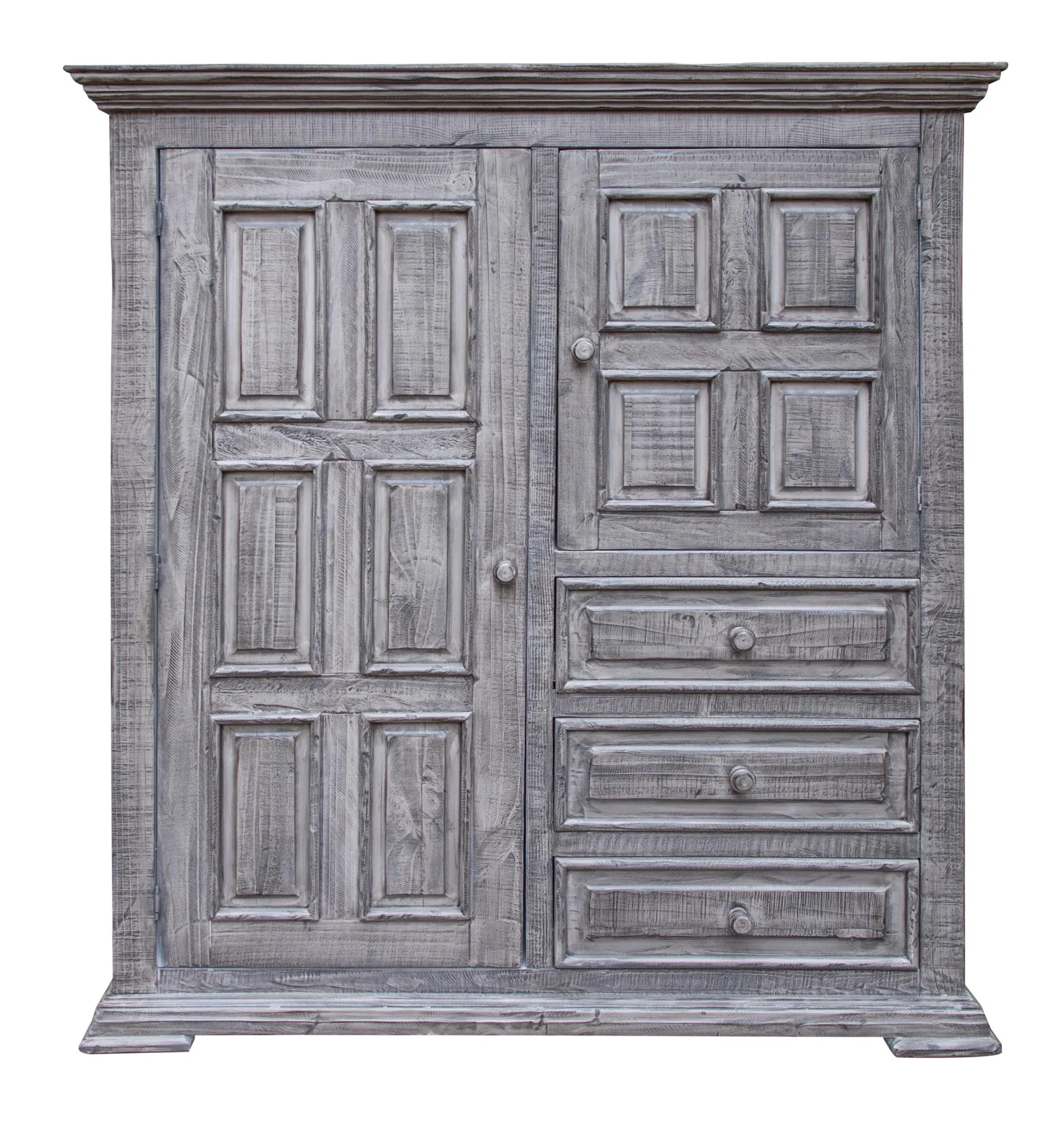 Gray Solid Wood Three Drawer Gentlemans Chest By Homeroots - Image 6