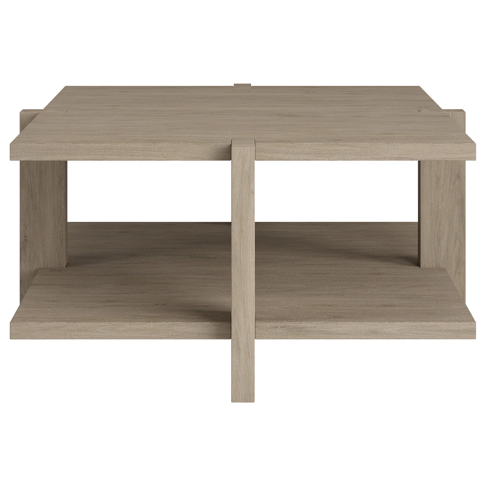 Gray Square Coffee Table With Shelf By Homeroots - Image 2