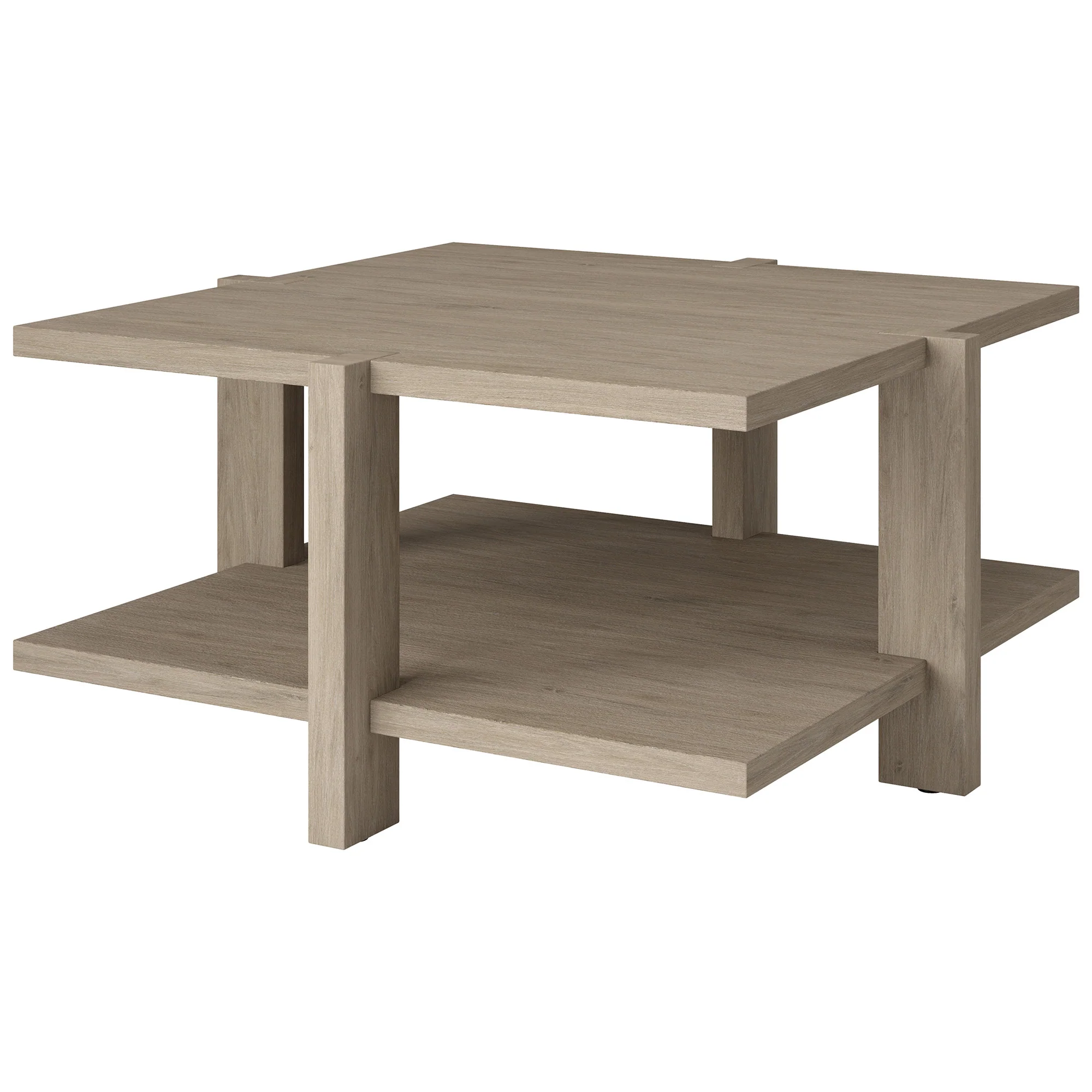 Gray Square Coffee Table With Shelf By Homeroots - Image 3