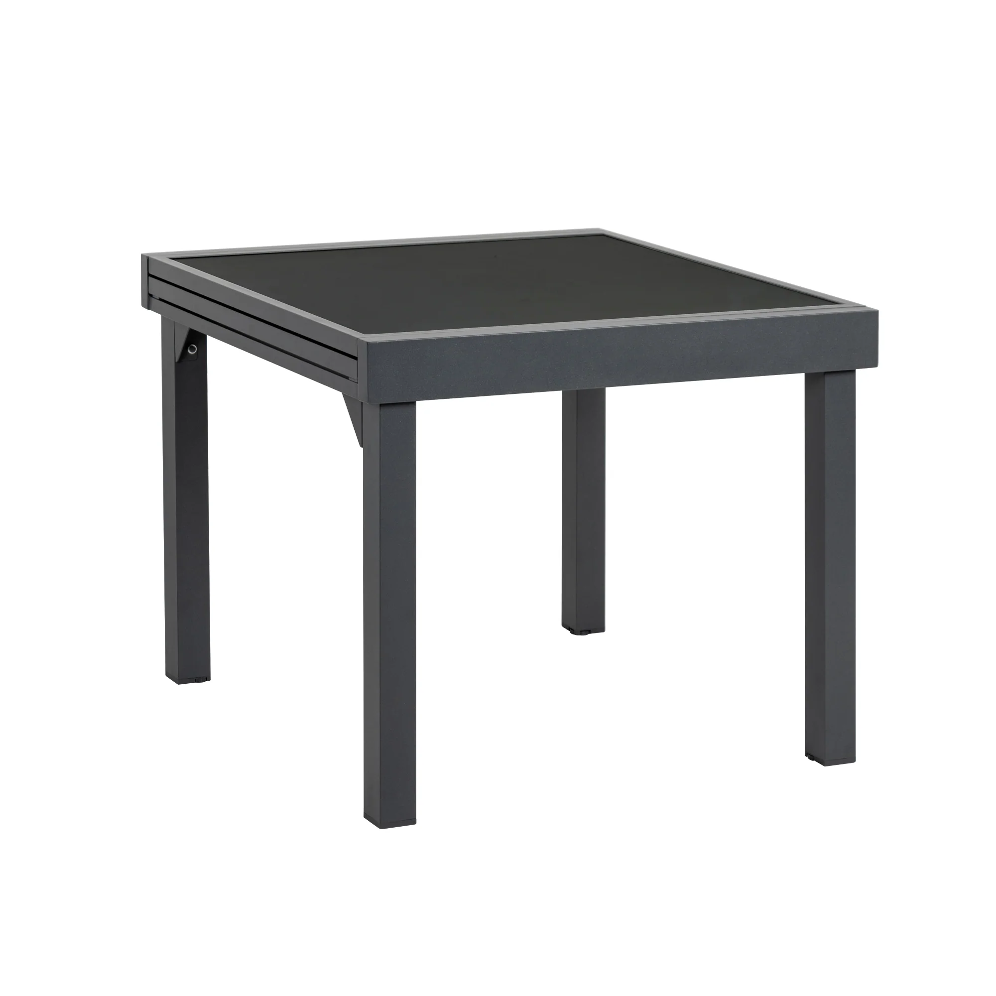 Gray Square Glass Extendable Outdoor Side Table By Homeroots - Image 2