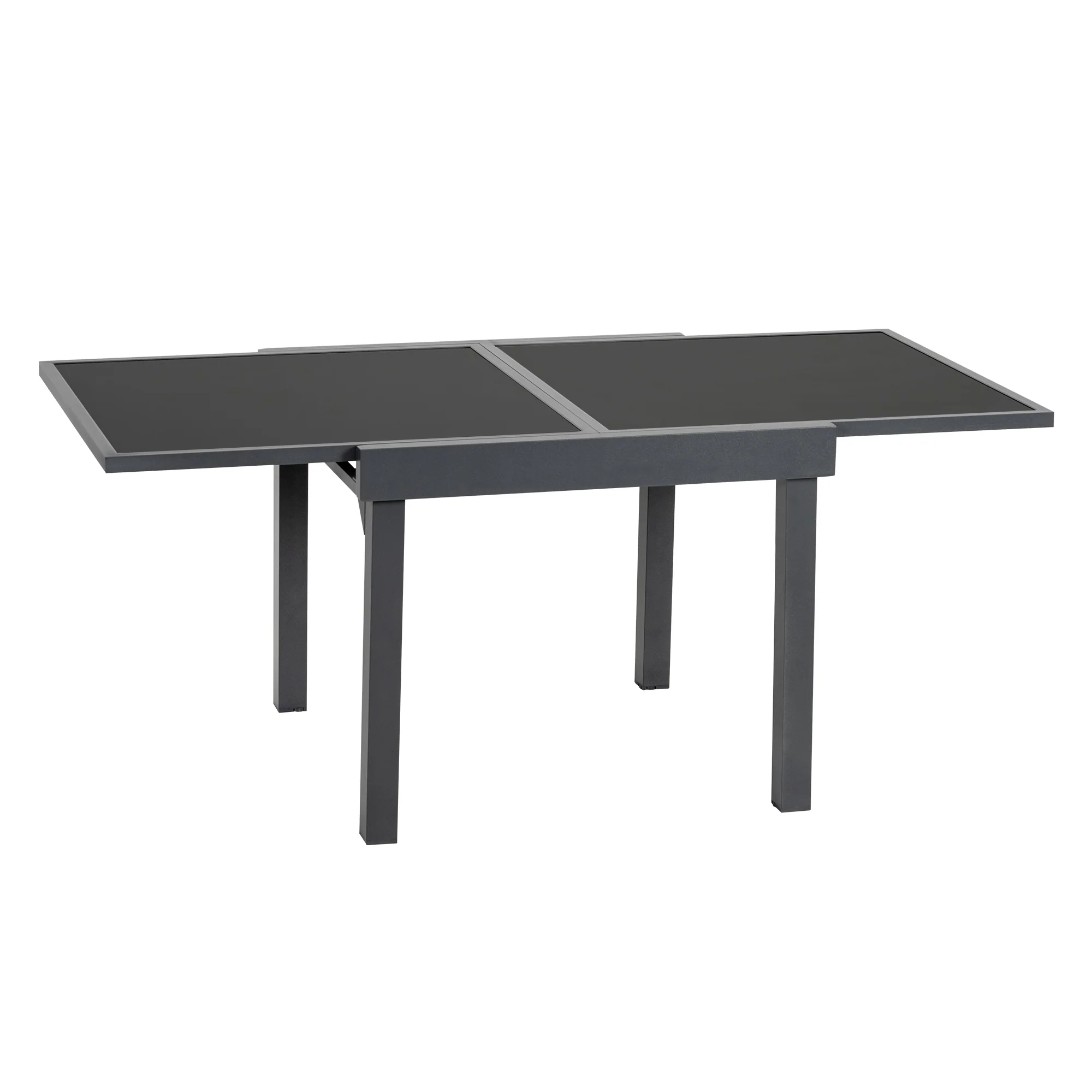 Gray Square Glass Extendable Outdoor Side Table By Homeroots - Image 4