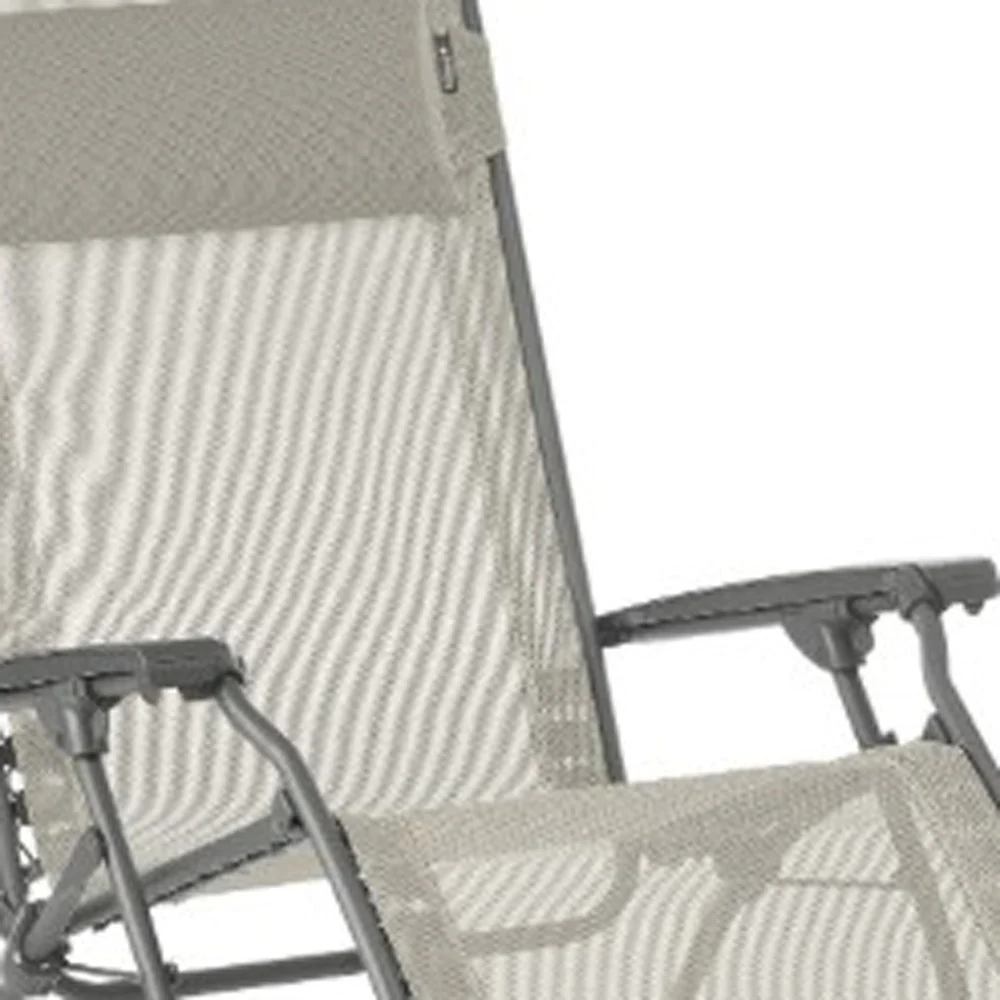 Gray Steel Outdoor Zero Gravity Chair By Homeroots - Image 4