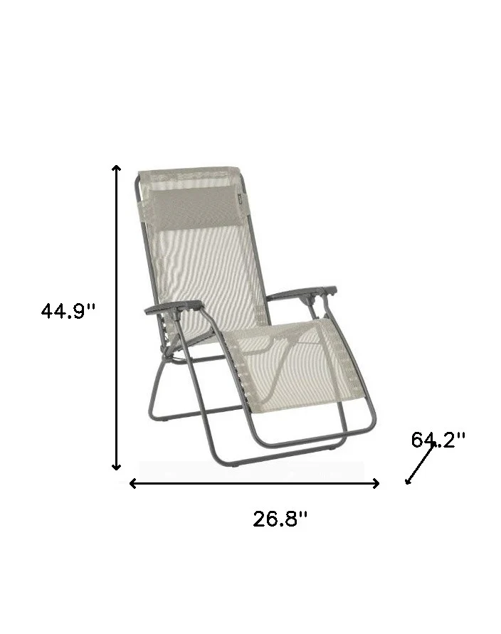 Gray Steel Outdoor Zero Gravity Chair By Homeroots - Image 6