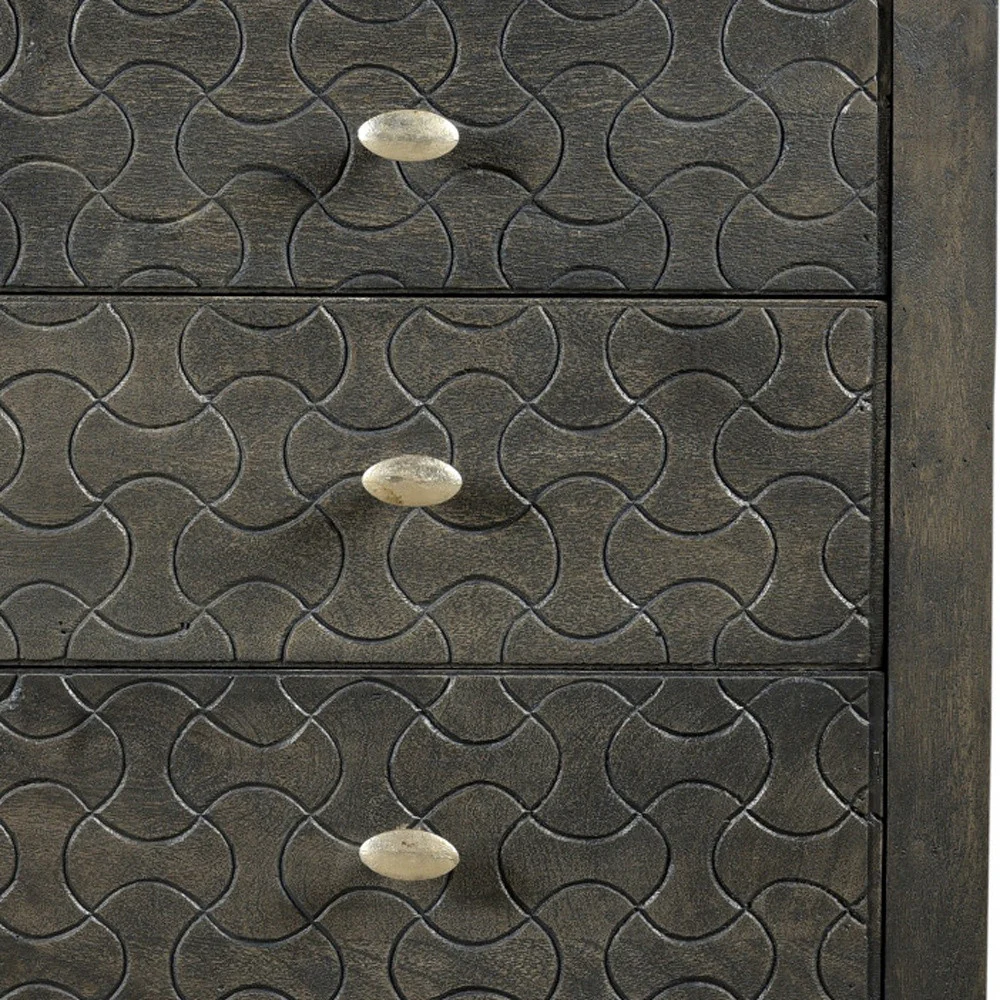 Gray Three Drawer Nightstand By Homeroots - Image 5