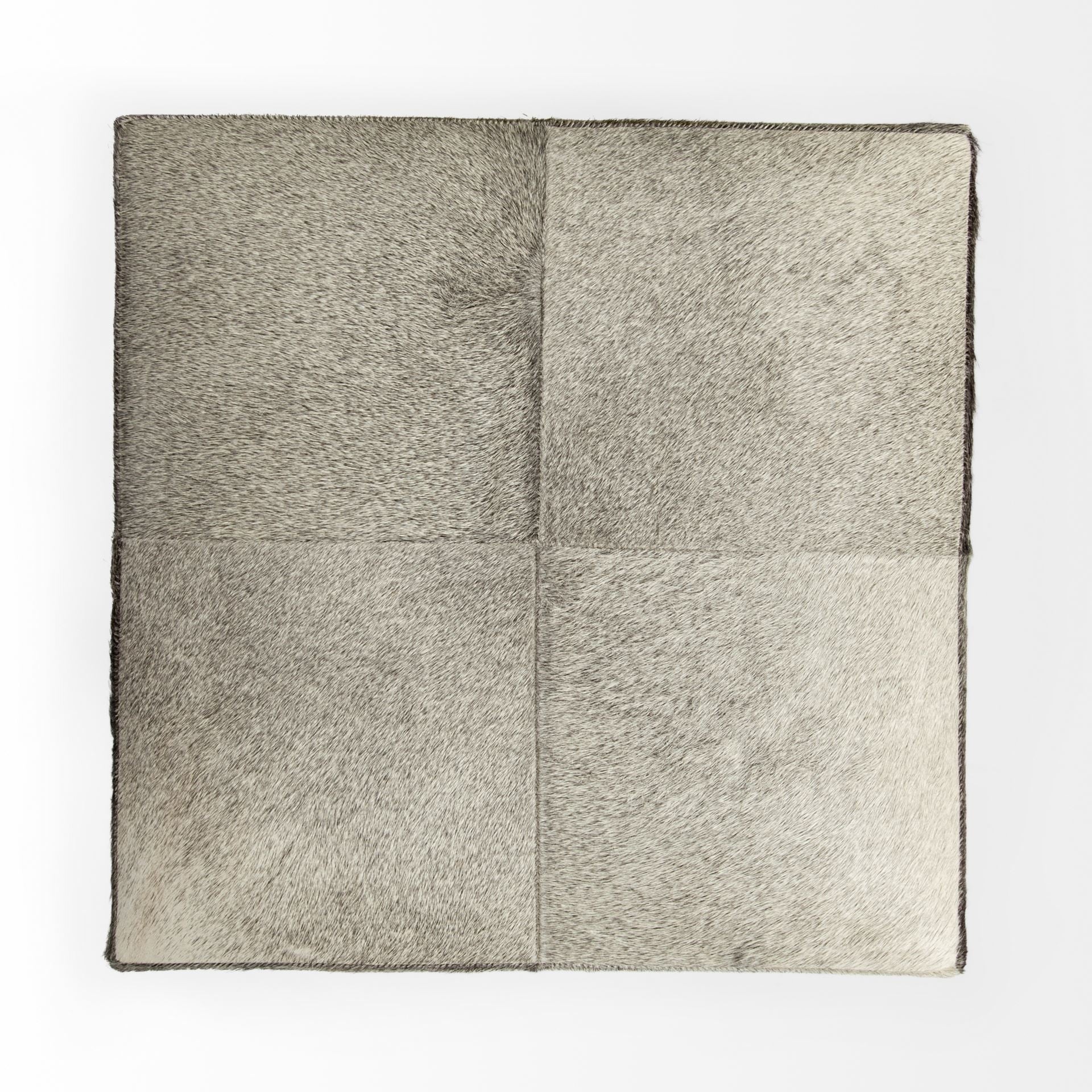 Gray Toned Cowhide Ottoman By Homeroots - Image 5