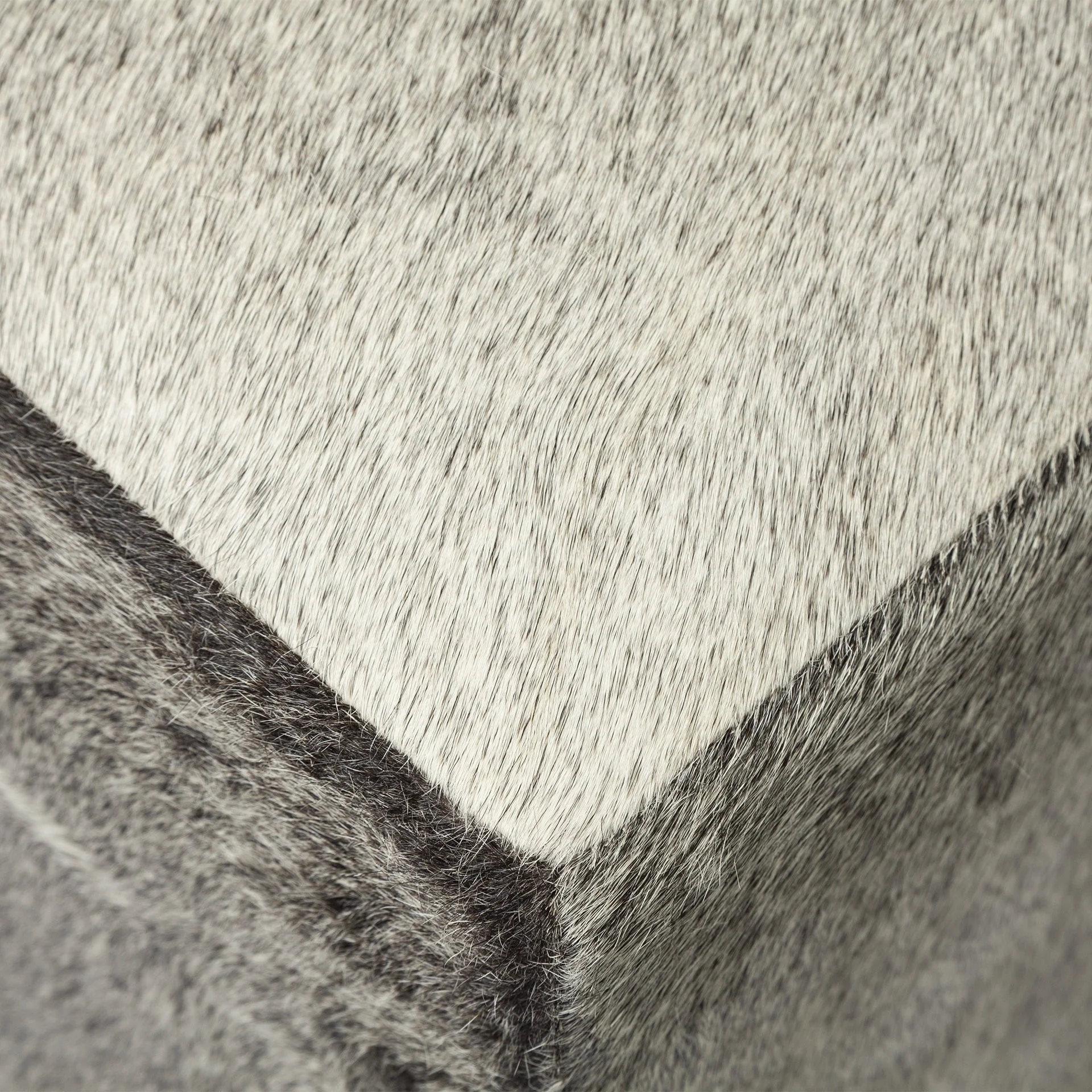 Gray Toned Cowhide Ottoman By Homeroots - Image 6