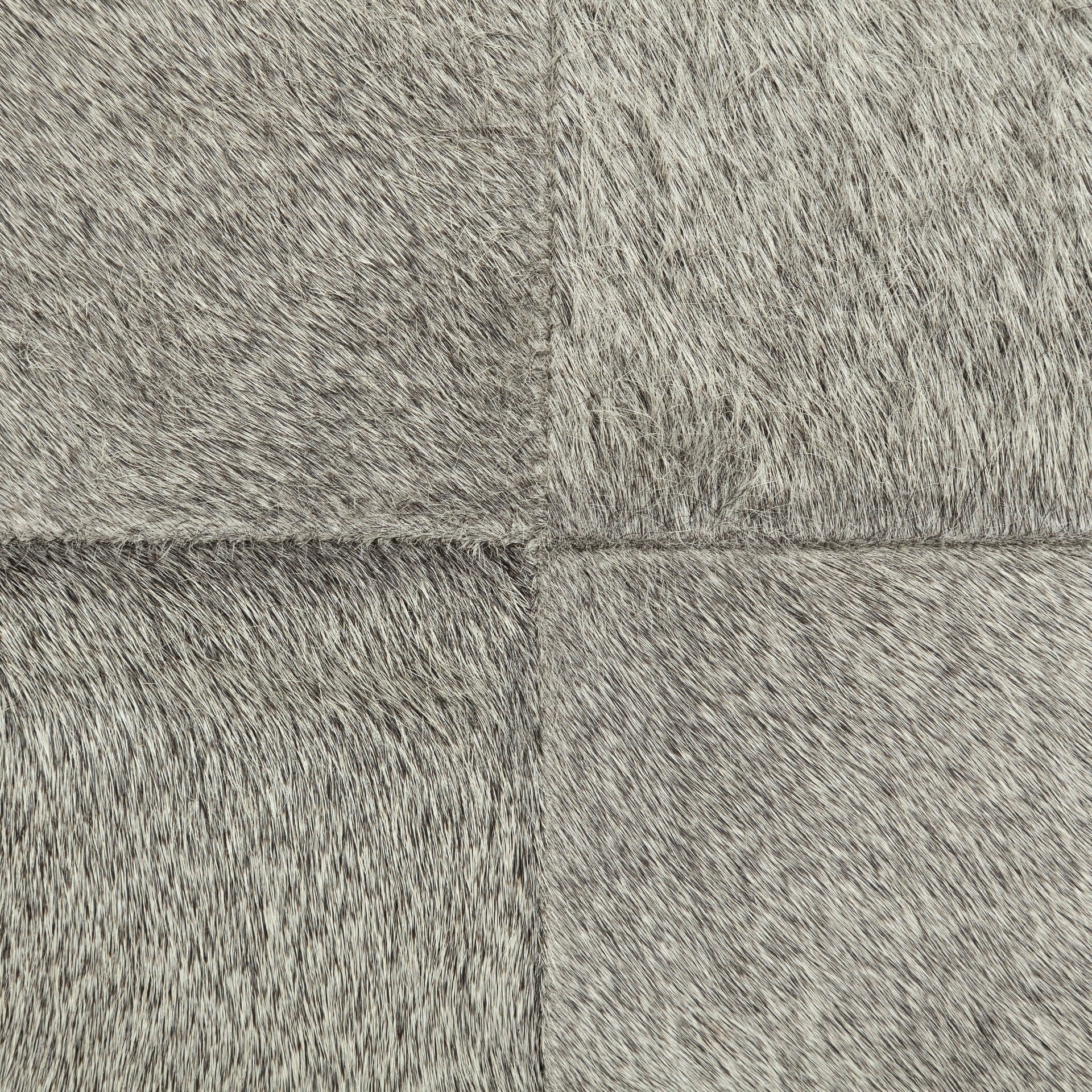 Gray Toned Cowhide Ottoman By Homeroots - Image 7