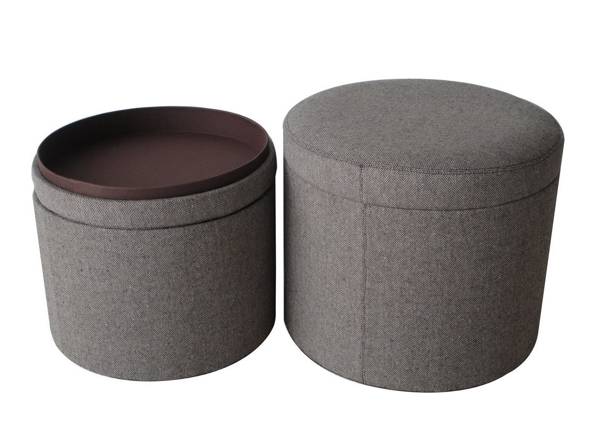 Gray Tweed Storage Ottoman By Homeroots - Image 3