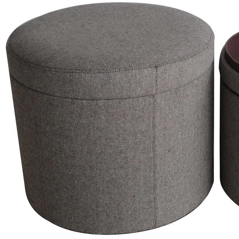 Gray Tweed Storage Ottoman By Homeroots - Image 4
