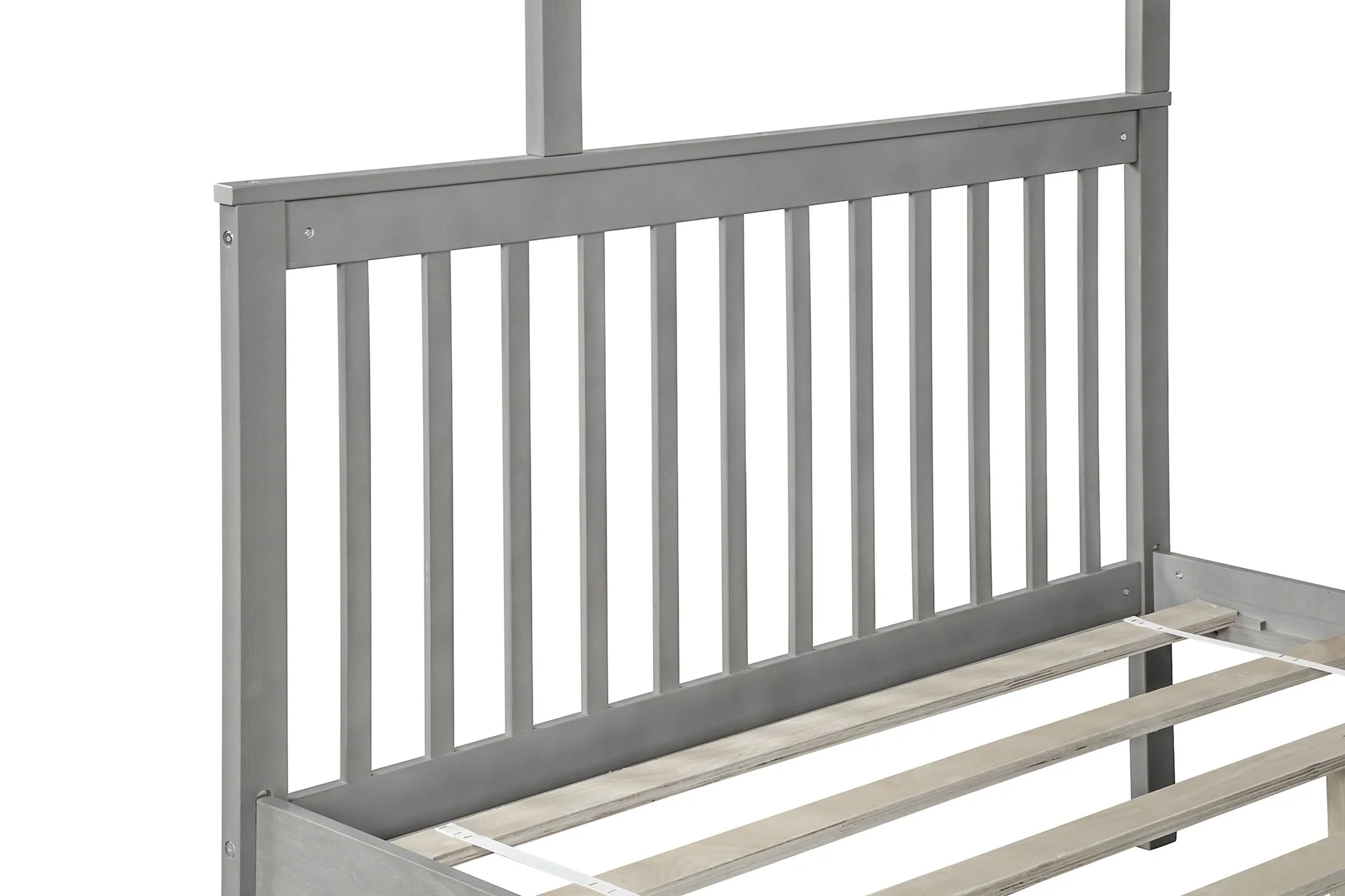 Gray Twin Over Full Farmhouse Style Bunk Bed With Staircase By Homeroots - Image 8
