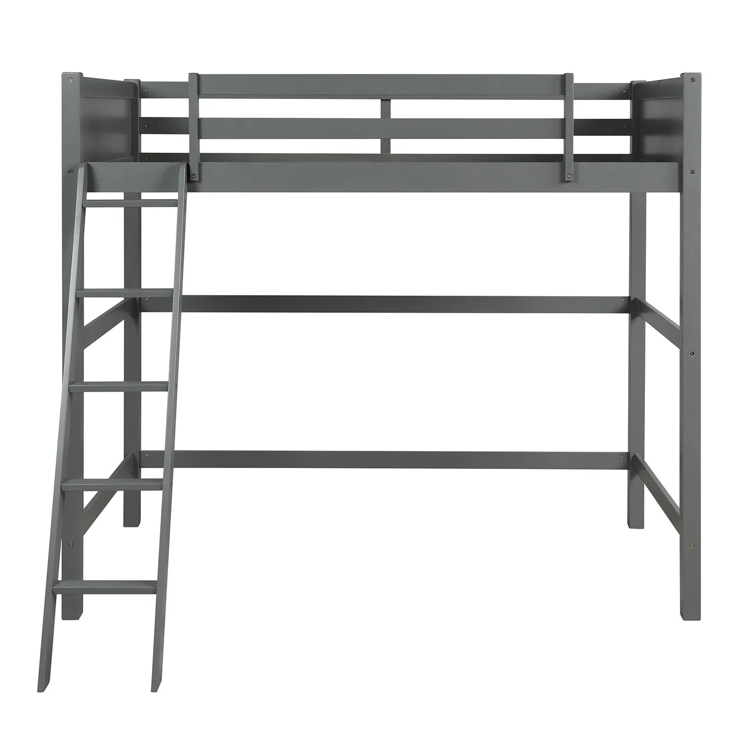 Gray Twin Size High Loft Bed By Homeroots - Image 3