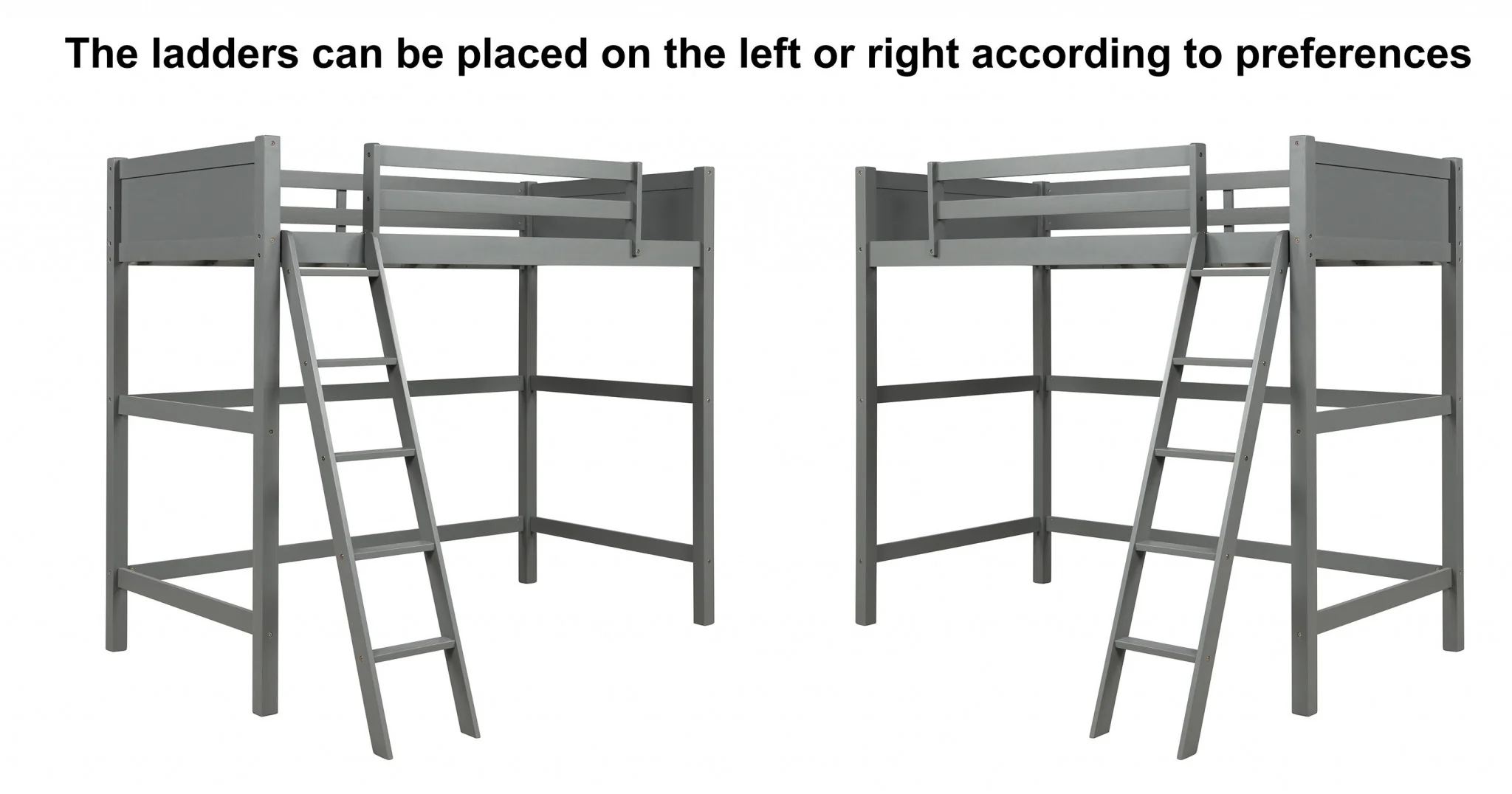 Gray Twin Size High Loft Bed By Homeroots - Image 4