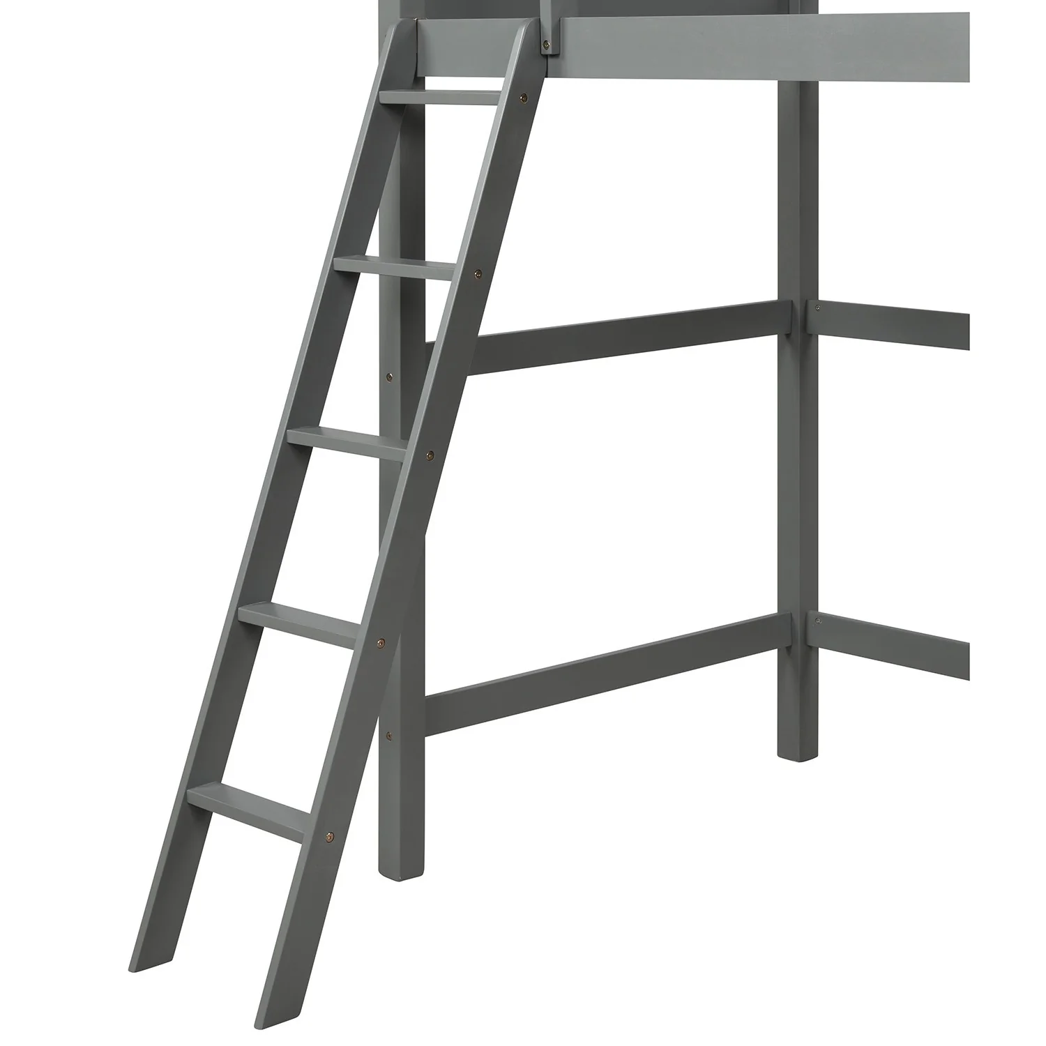 Gray Twin Size High Loft Bed By Homeroots - Image 6
