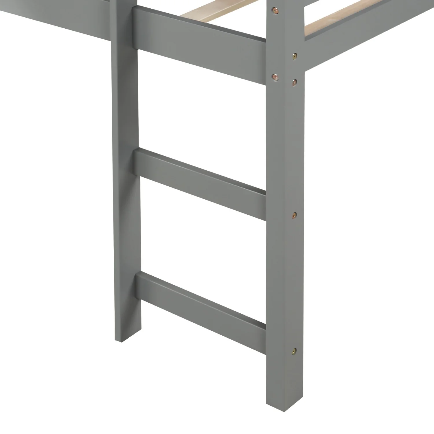 Gray Twin Size Low Loft Bed With Slide By Homeroots - 404078 - Image 8