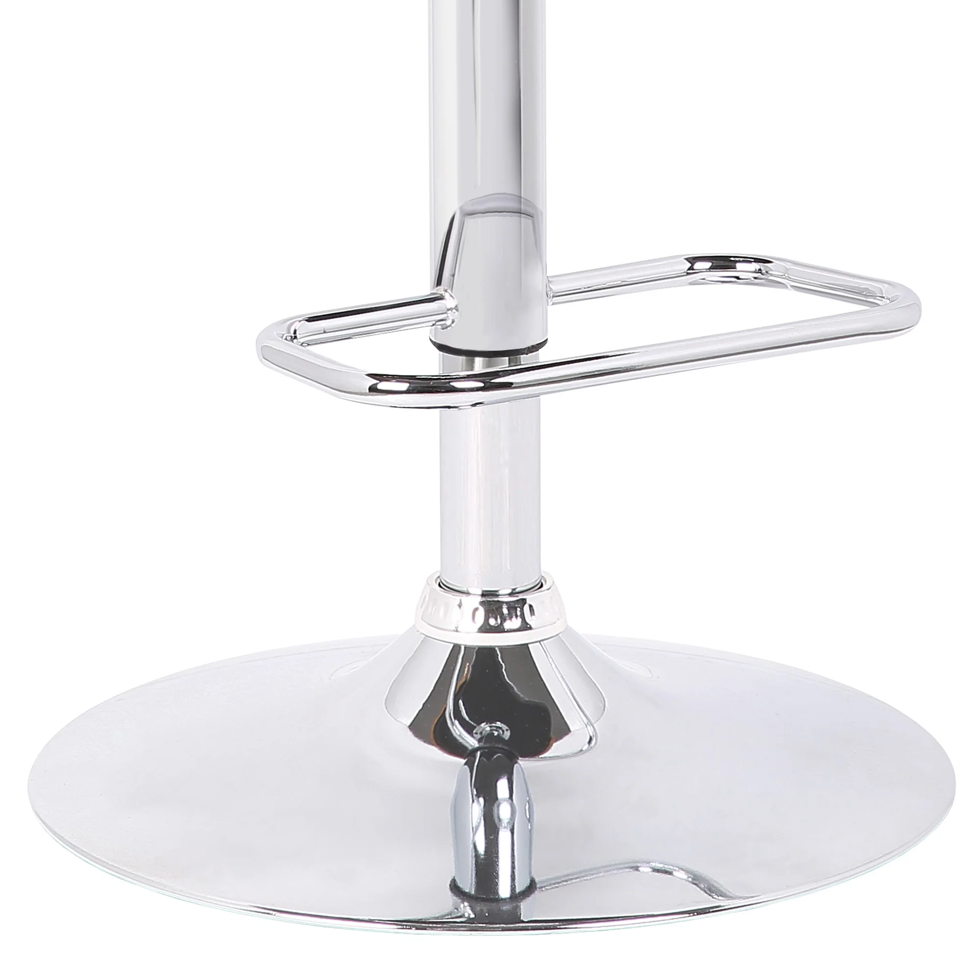 Gray Upholstered Chrome Base Adjustable Bar Stool By Homeroots - Image 7