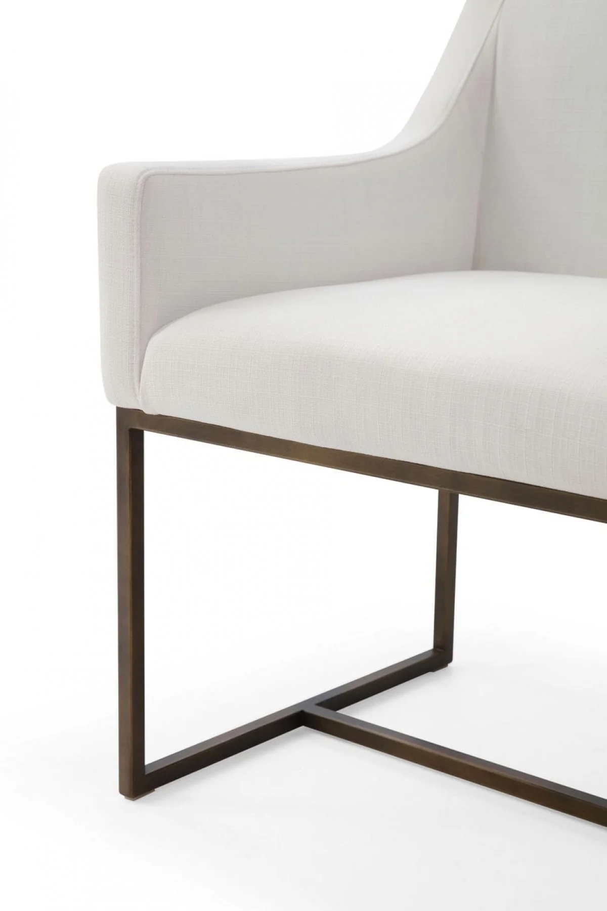 Gray Velvet Antique Brass Dining Chair By Homeroots - Image 14
