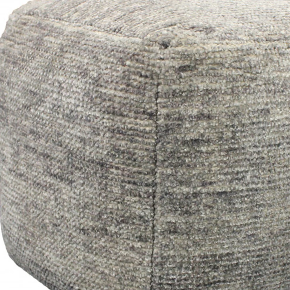 Gray Wool Cube Pouf Ottoman By Homeroots - Image 3