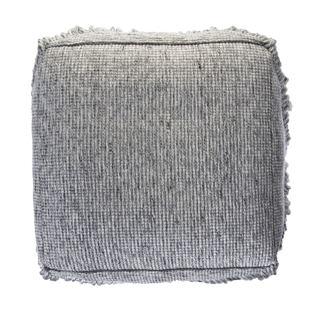 Gray Wool Ottoman By Homeroots - Image 5