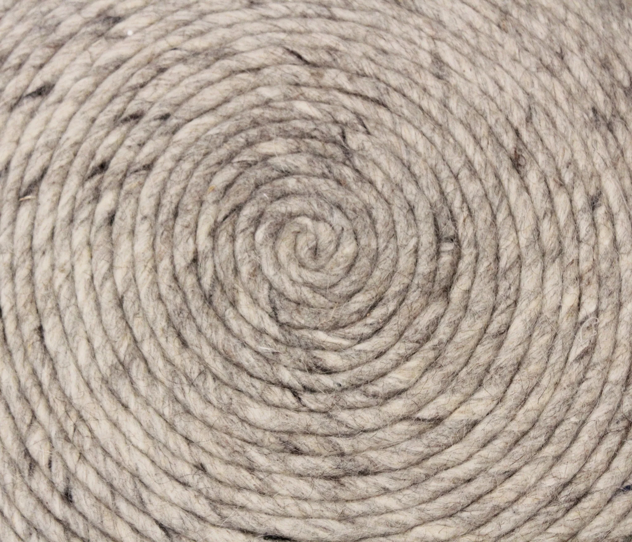 Gray Wool Round Ribbed Pouf Ottoman By Homeroots - Image 6