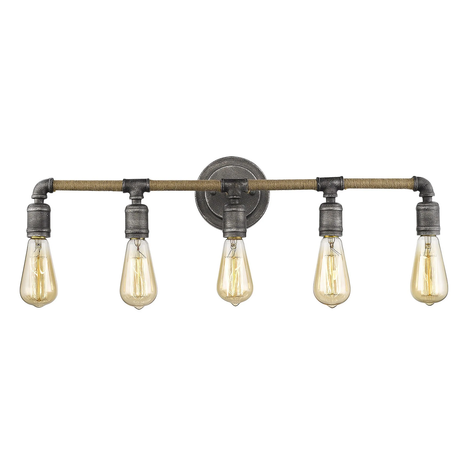 Grayson 5-Light Antique Gray Vanity By Homeroots - Image 3