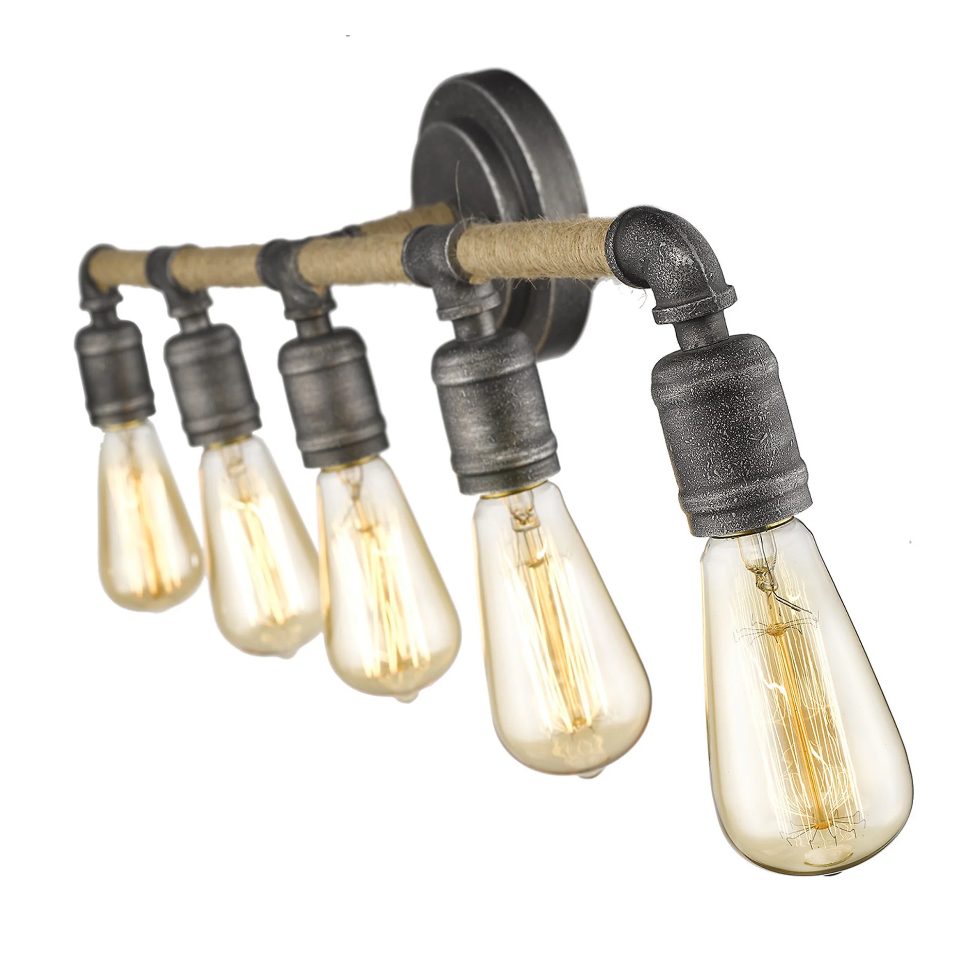 Grayson 5-Light Antique Gray Vanity By Homeroots - Image 5