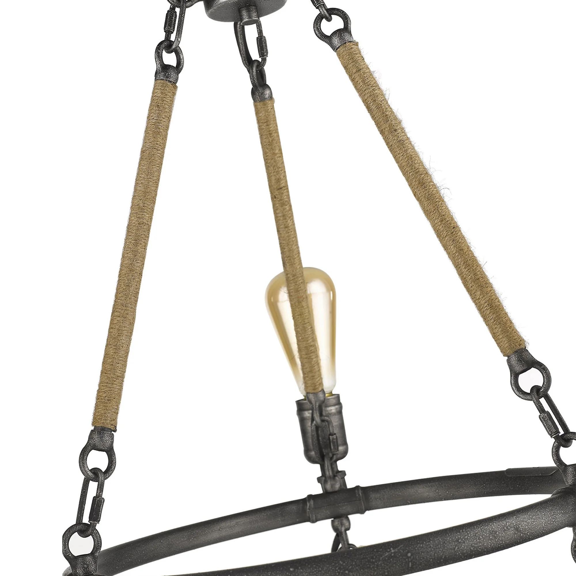Grayson 9-Light Antique Gray Chandelier By Homeroots - Image 5