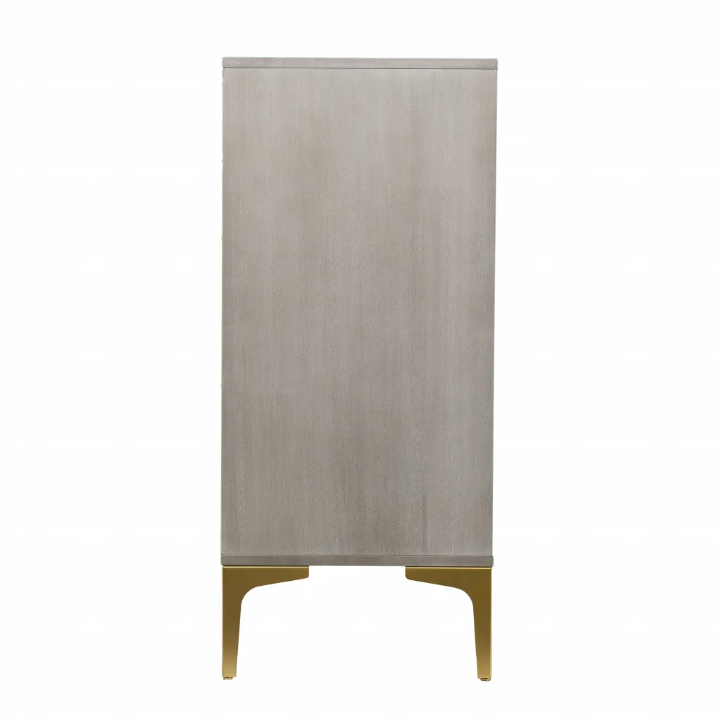 Graywash Textured Geo Contemporary Accent Cabinet By Homeroots - Image 6
