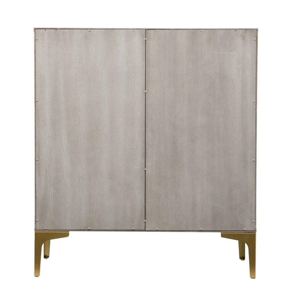 Graywash Textured Geo Contemporary Accent Cabinet By Homeroots - Image 7