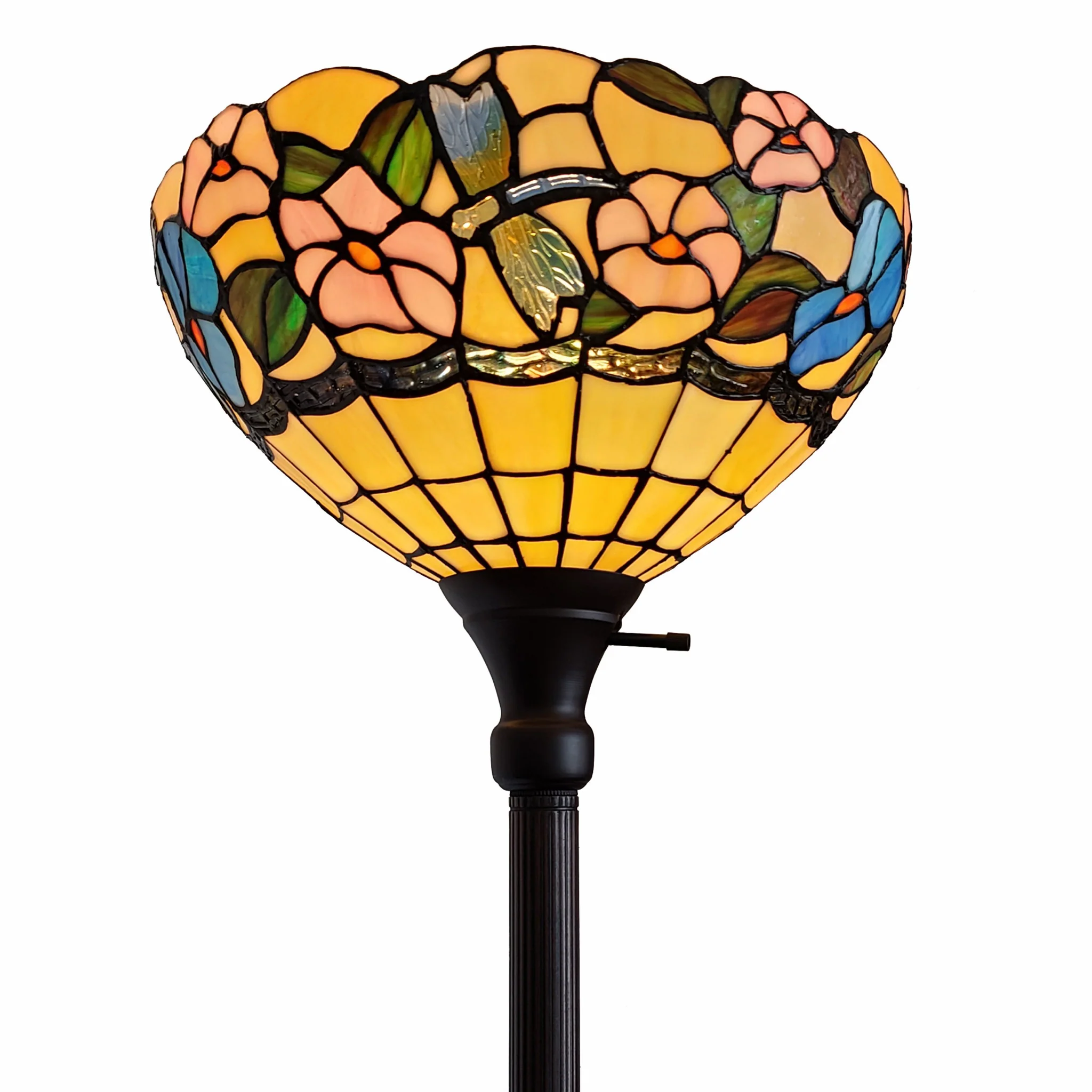 Green And Black Floor Lamp With Green Glass Bowl Shade By Homeroots - Image 2